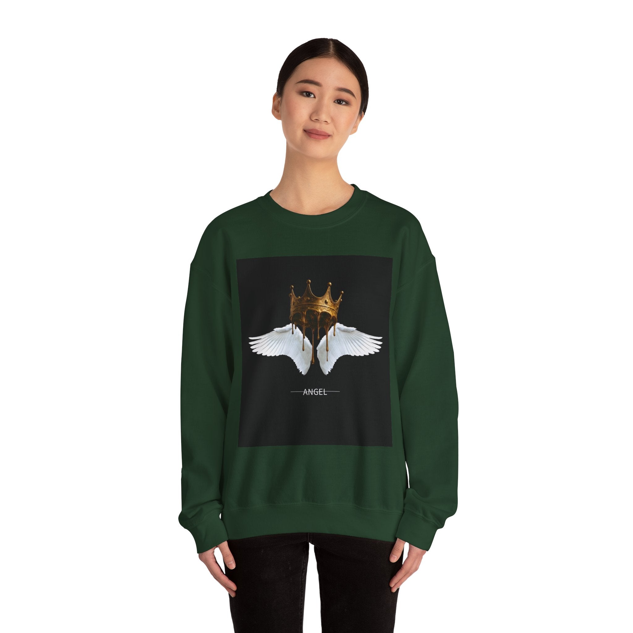 Angel Wings & Dripping Crown Crewneck Sweatshirt