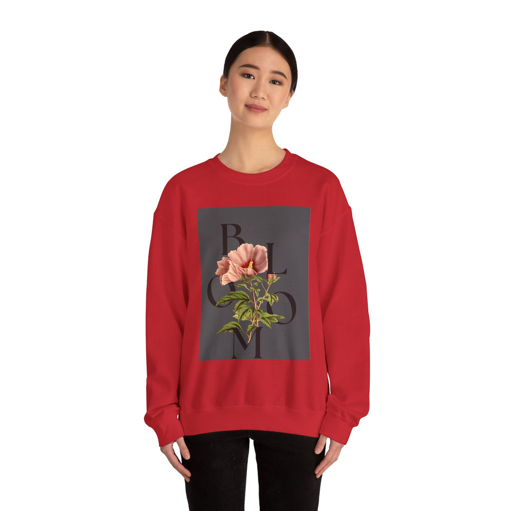 Floral Bloom Sweatshirt — Vintage Pink Flower Graphic Crewneck