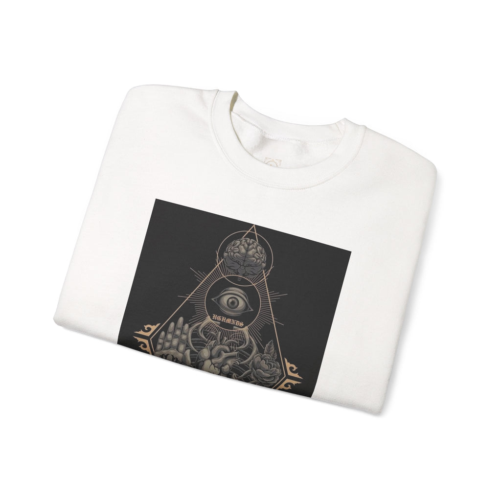 Crewneck Sweatshirt — Occult Skeleton Eye Graphic