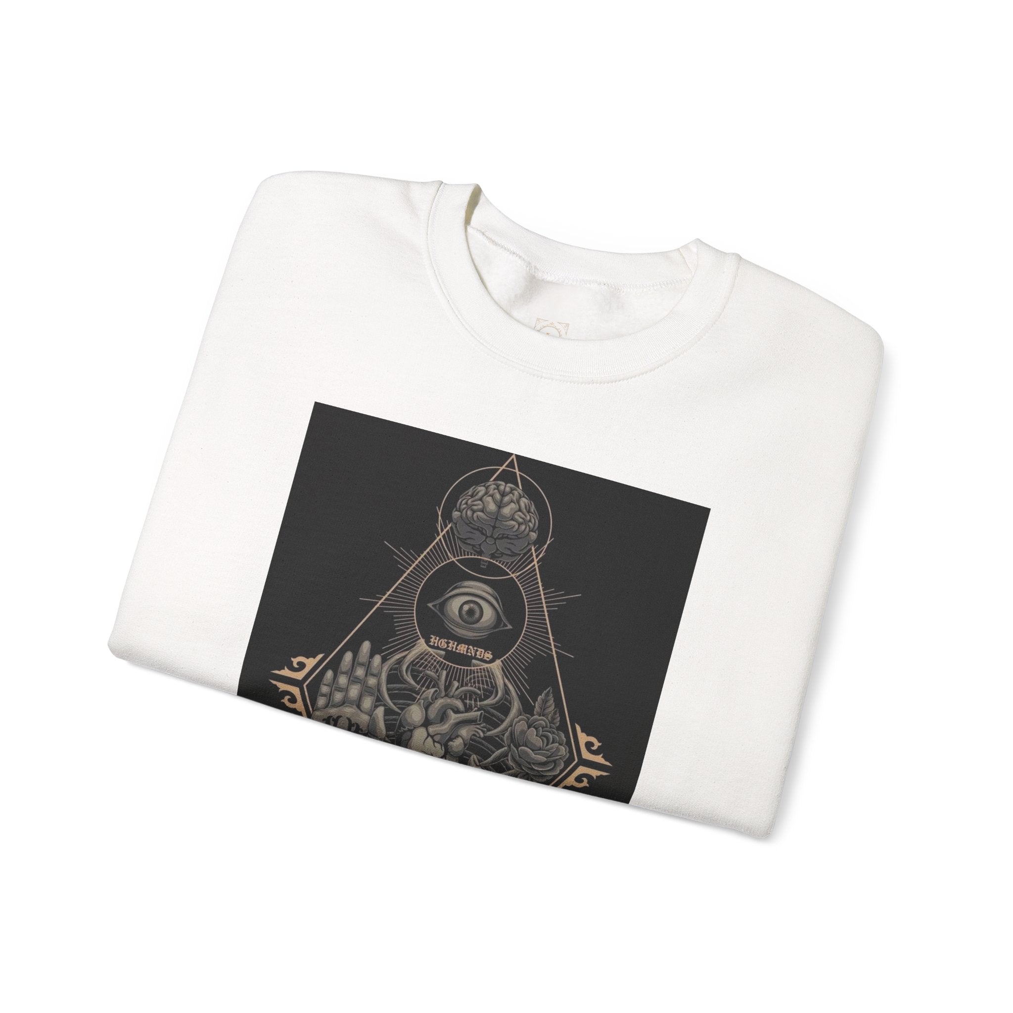 Crewneck Sweatshirt — Occult Skeleton Eye Graphic