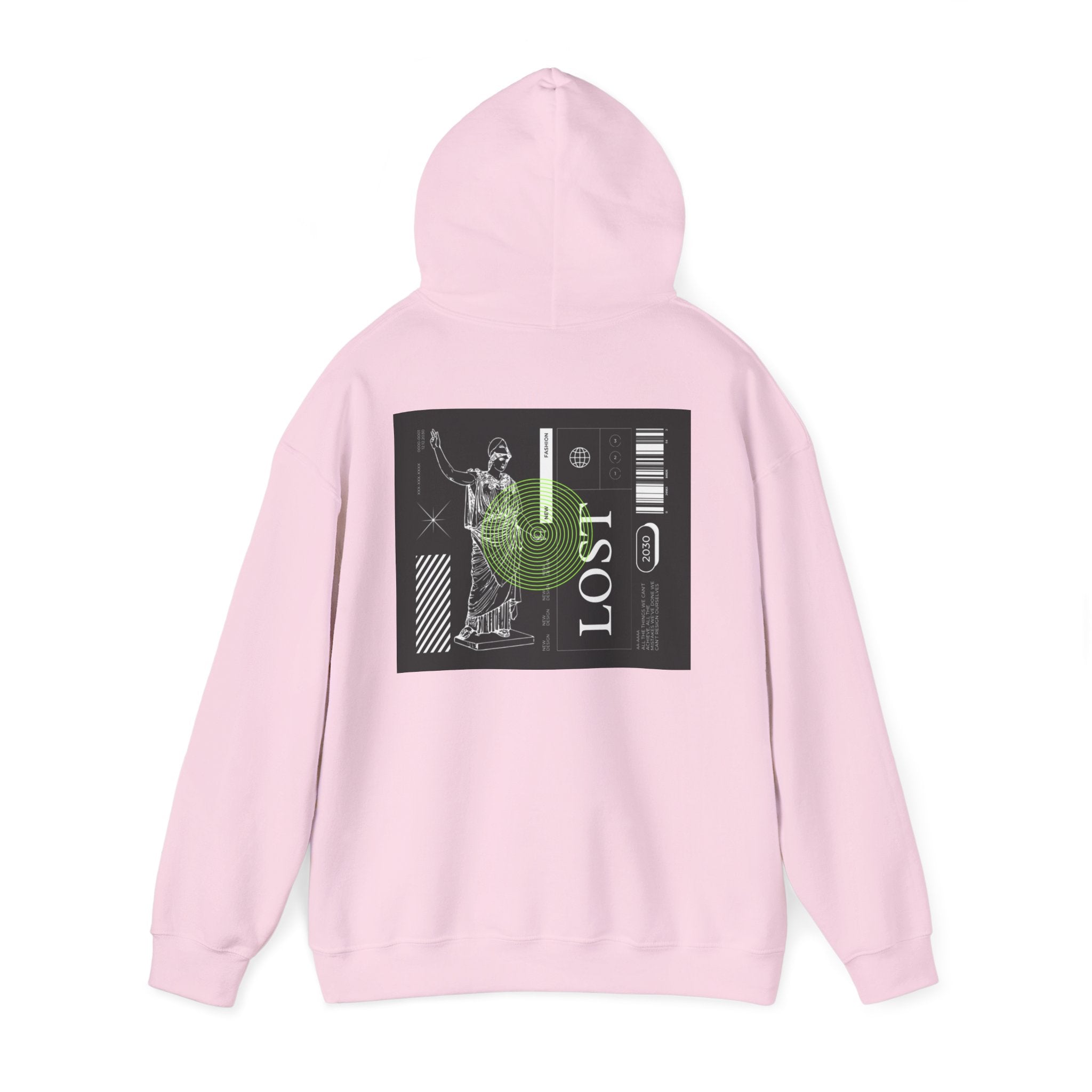 Lost World Hoodie — Vaporwave Glitch Graphic Pullover