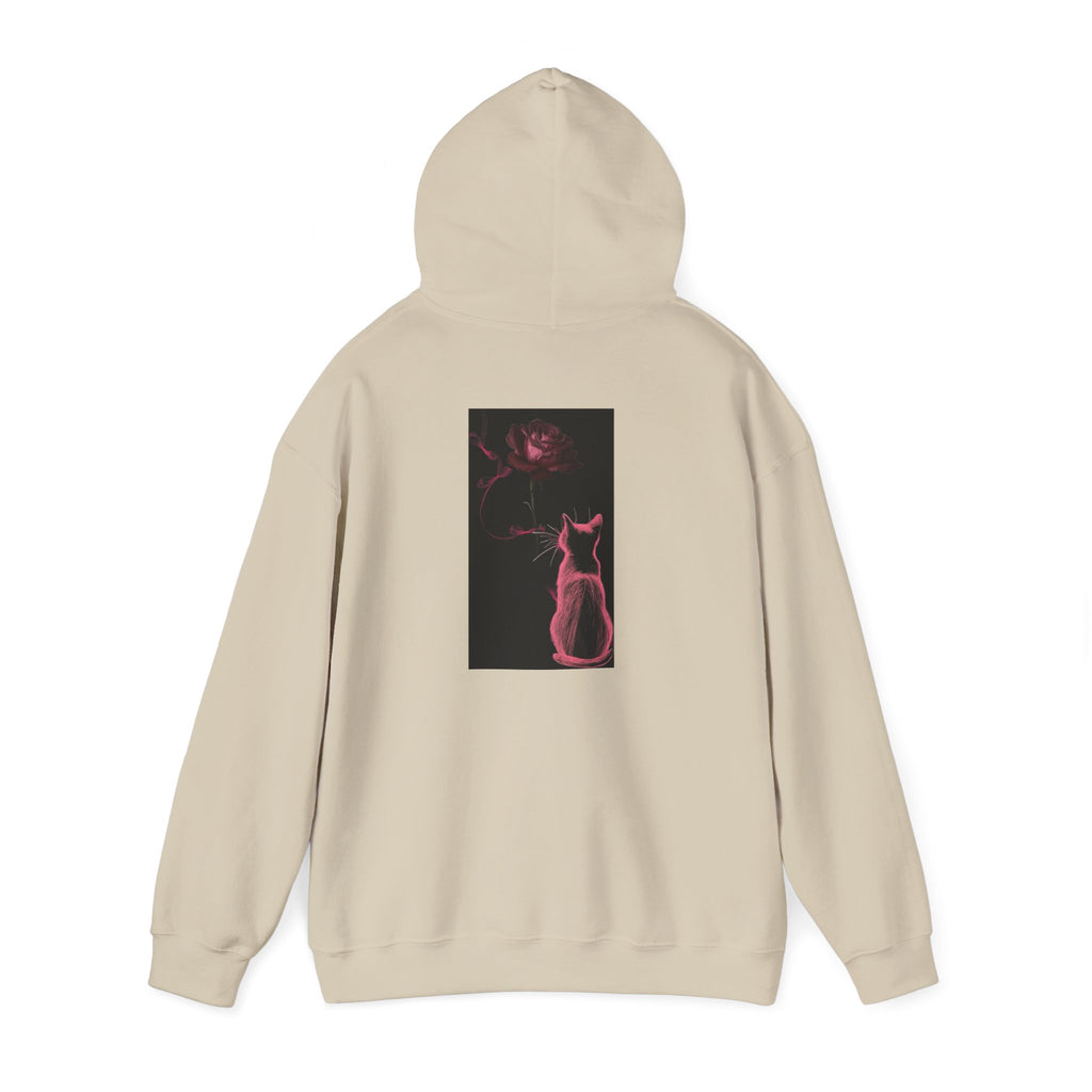 Cat Moonlight Hoodie — Neon Pink Cat Silhouette Sweatshirt