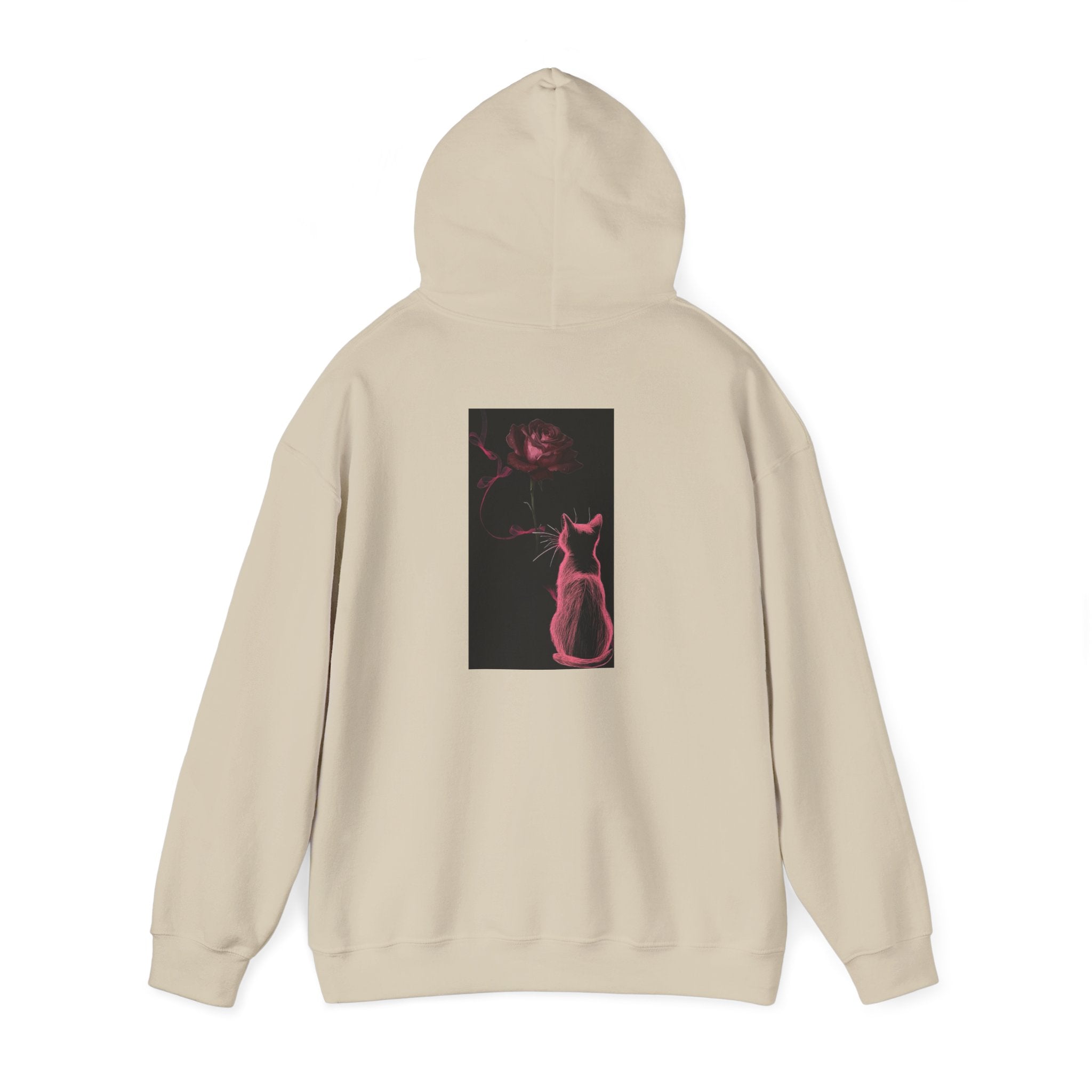 Cat Moonlight Hoodie — Neon Pink Cat Silhouette Sweatshirt