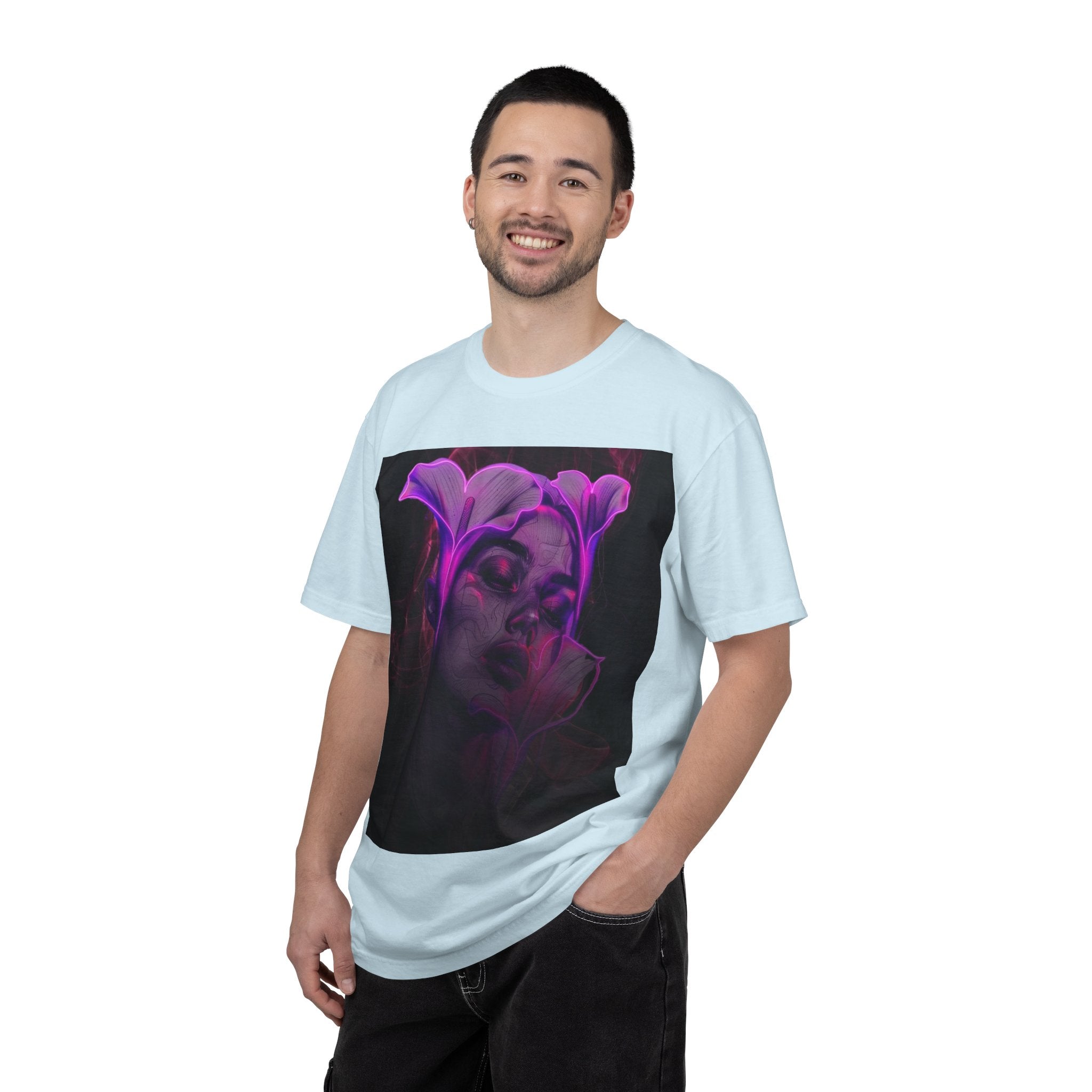 Mystic Purple Portrait T‑Shirt — Legaciess Logo Back