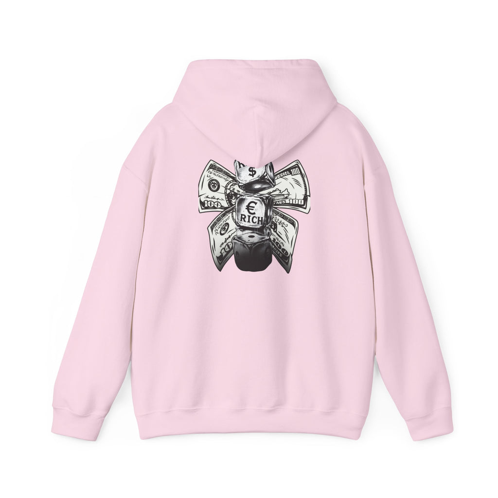 Money Bow Hoodie — Graphic Dollar Knot “Get Rich” Pullover