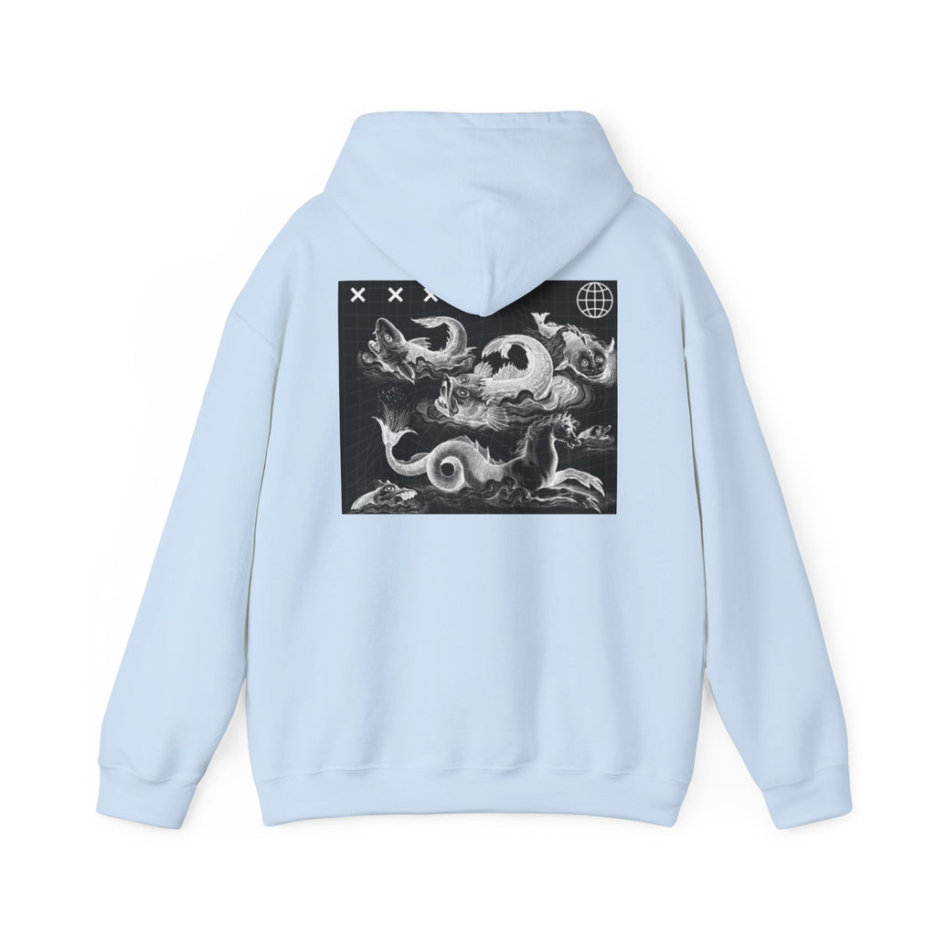 Skull Waves Hoodie — Gothic Nautical Skull Graphic Pullover