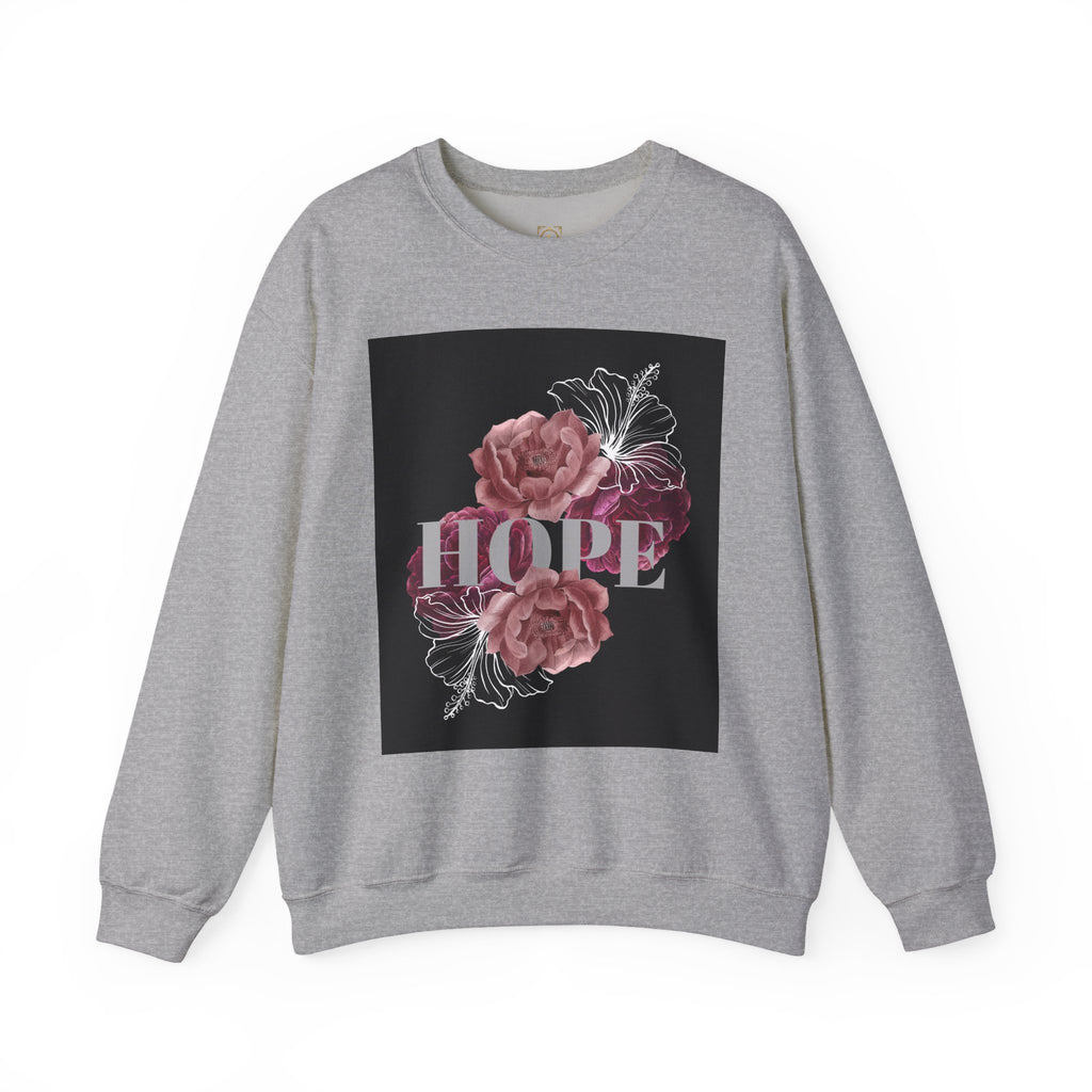 Hope Floral Crewneck Sweatshirt — 'HOPE' Vintage Rose Graphic