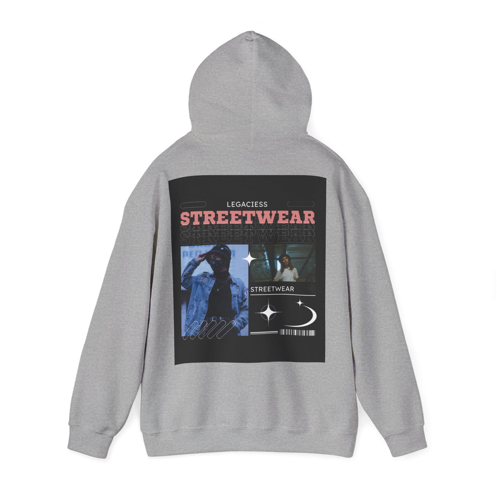 Streetwear Collage Hoodie — Retro Urban Graphic Sweatshirt