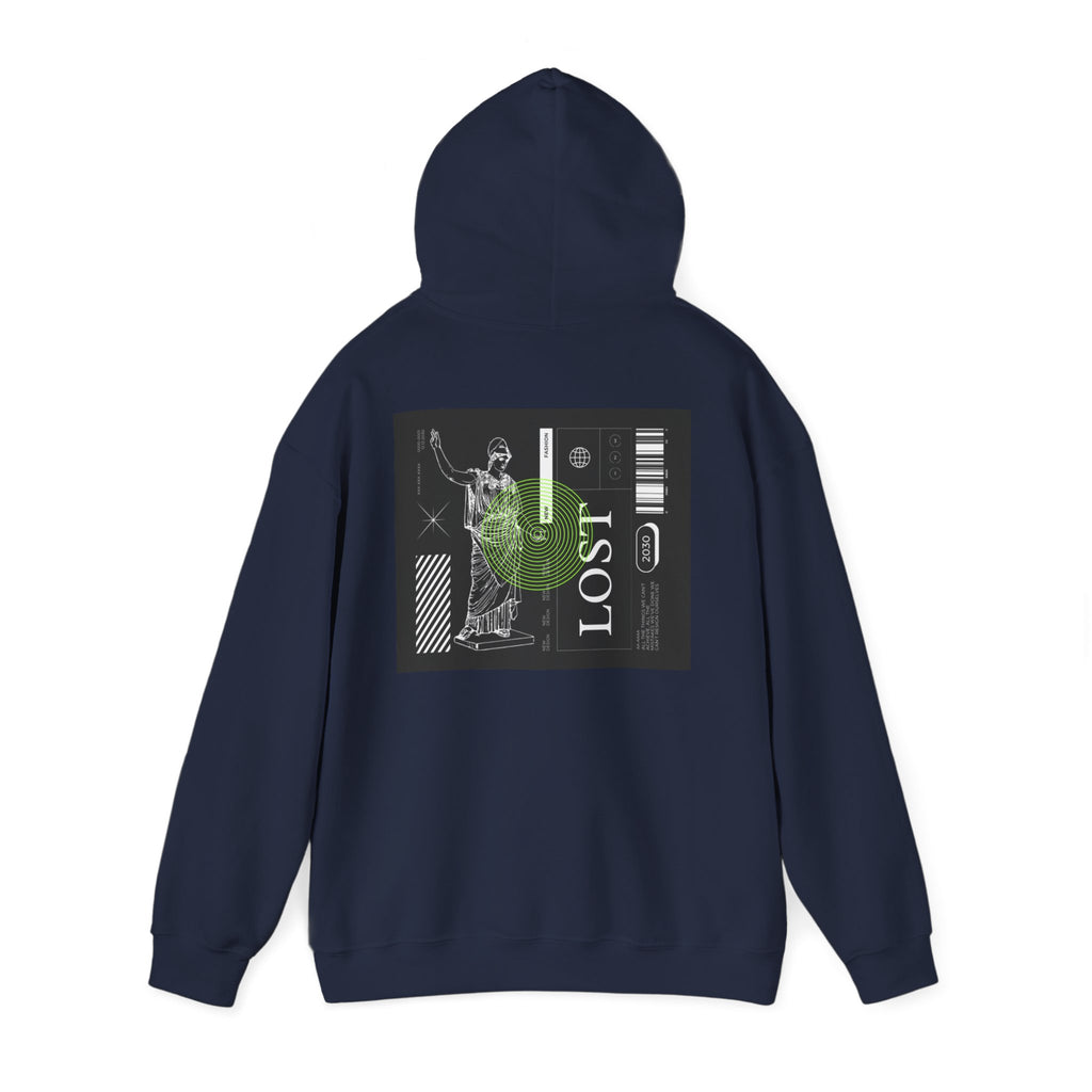 Lost World Hoodie — Vaporwave Glitch Graphic Pullover