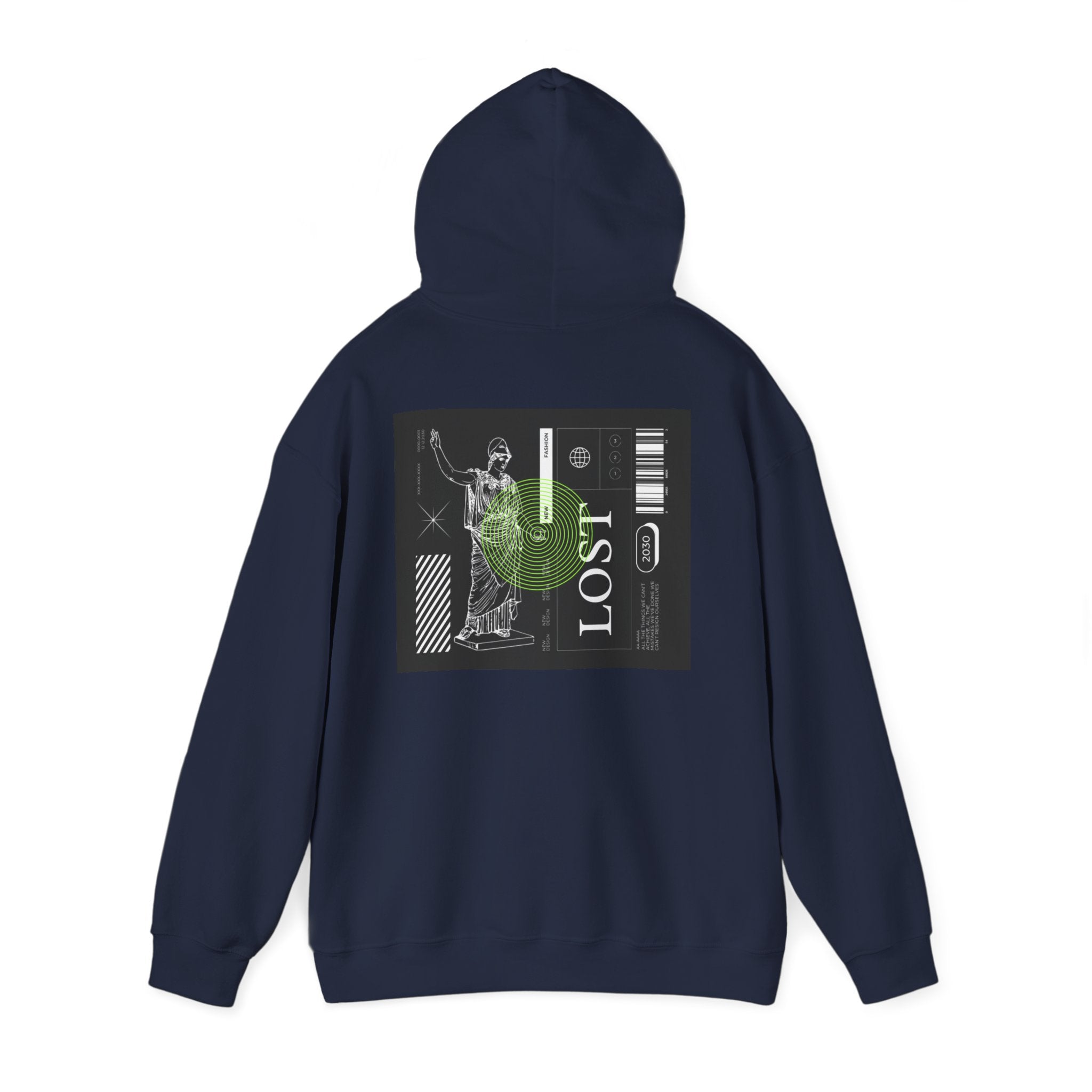 Lost World Hoodie — Vaporwave Glitch Graphic Pullover