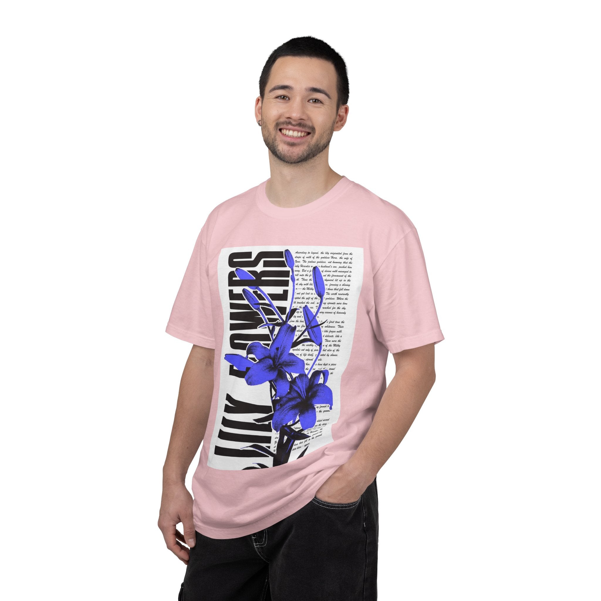 Floral Legacy Graphic T-Shirt — Bold Blue Orchid Design