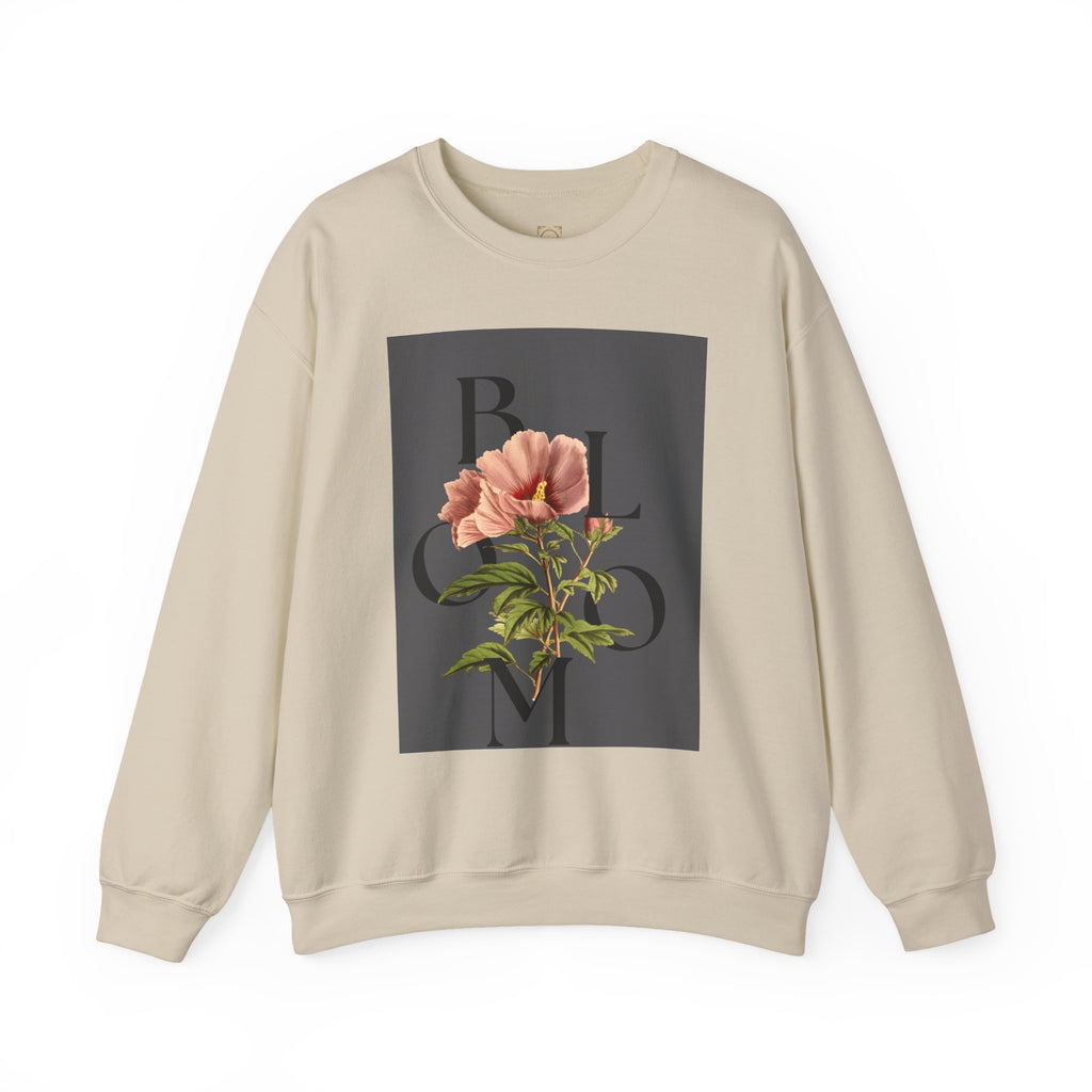 Floral Bloom Sweatshirt — Vintage Pink Flower Graphic Crewneck