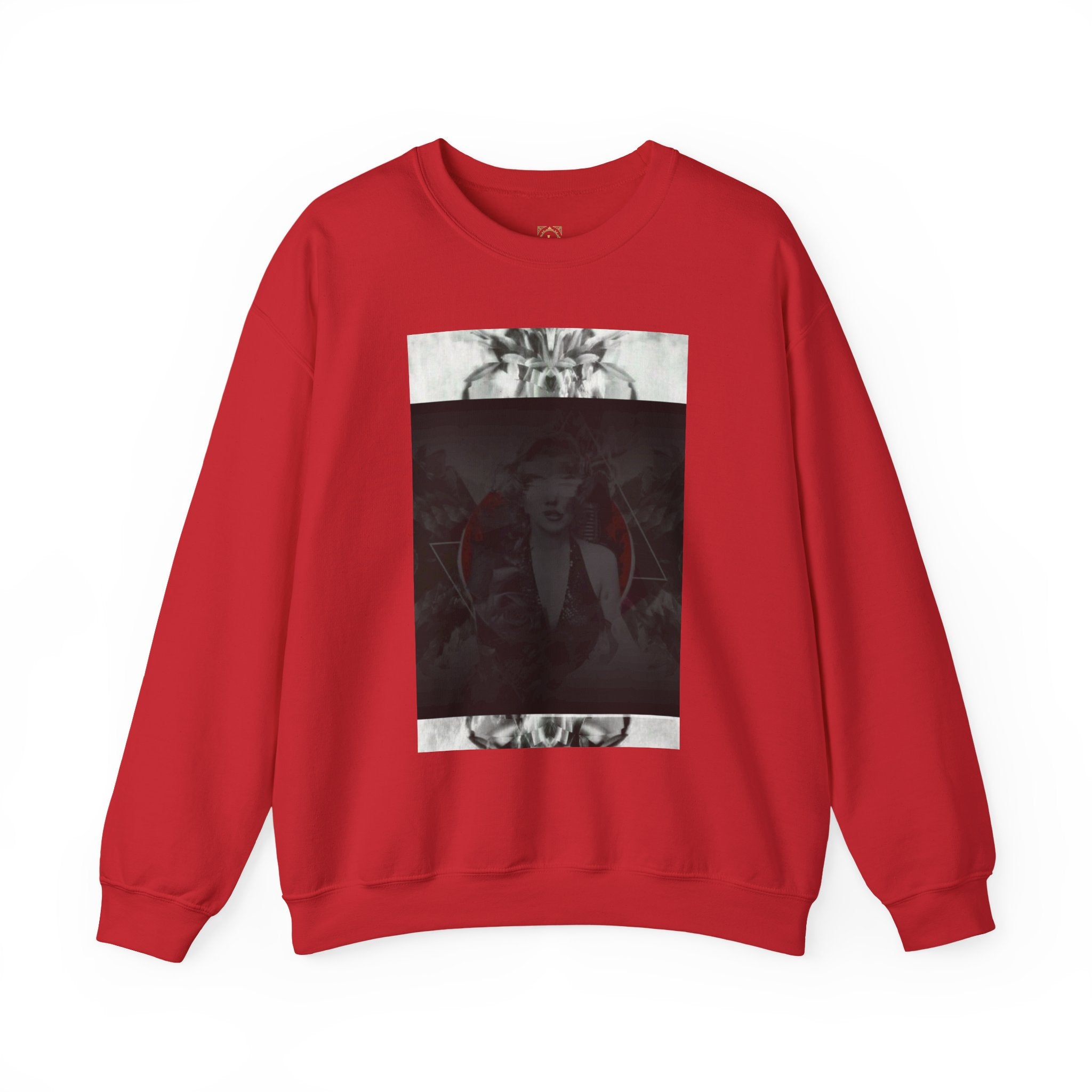Crewneck Sweatshirt — Dark Abstract Chest Print with 'Legaciess' Gold Back Logo