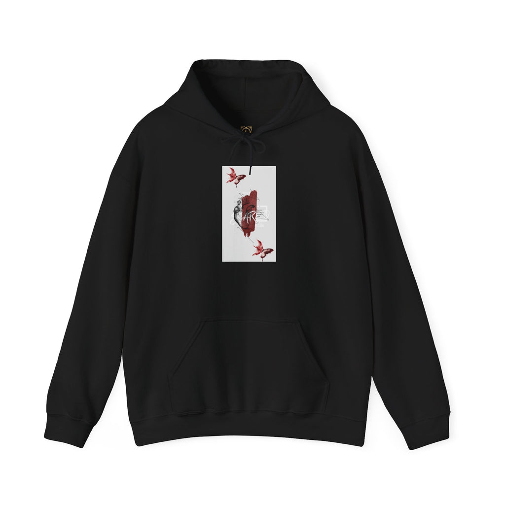 Hoodie — Romantic Red Rose & Butterflies Graphic Hoodie