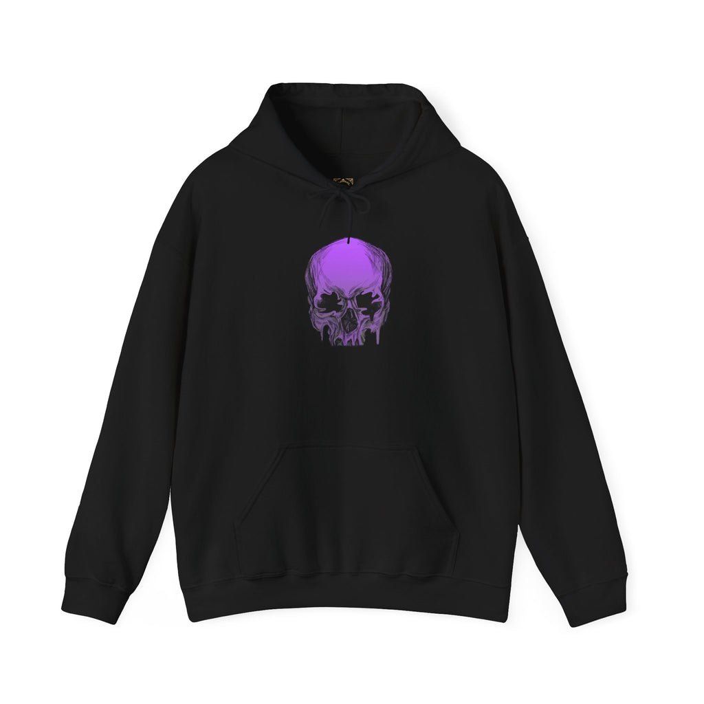 Purple Drip Skull Hoodie — Gothic Streetwear Pullover