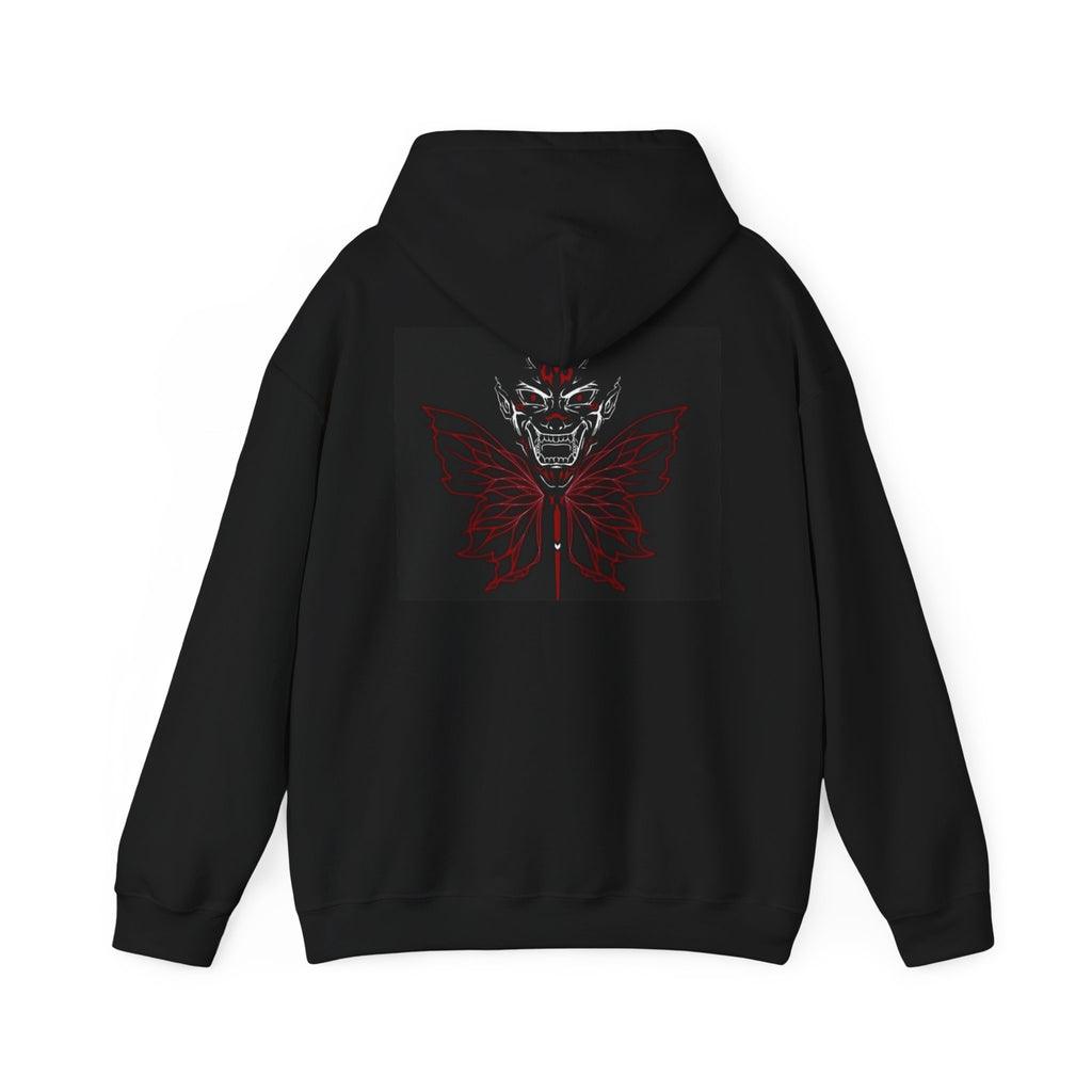 Demonic Butterfly Hoodie - Dark Gothic Skull Winged Design