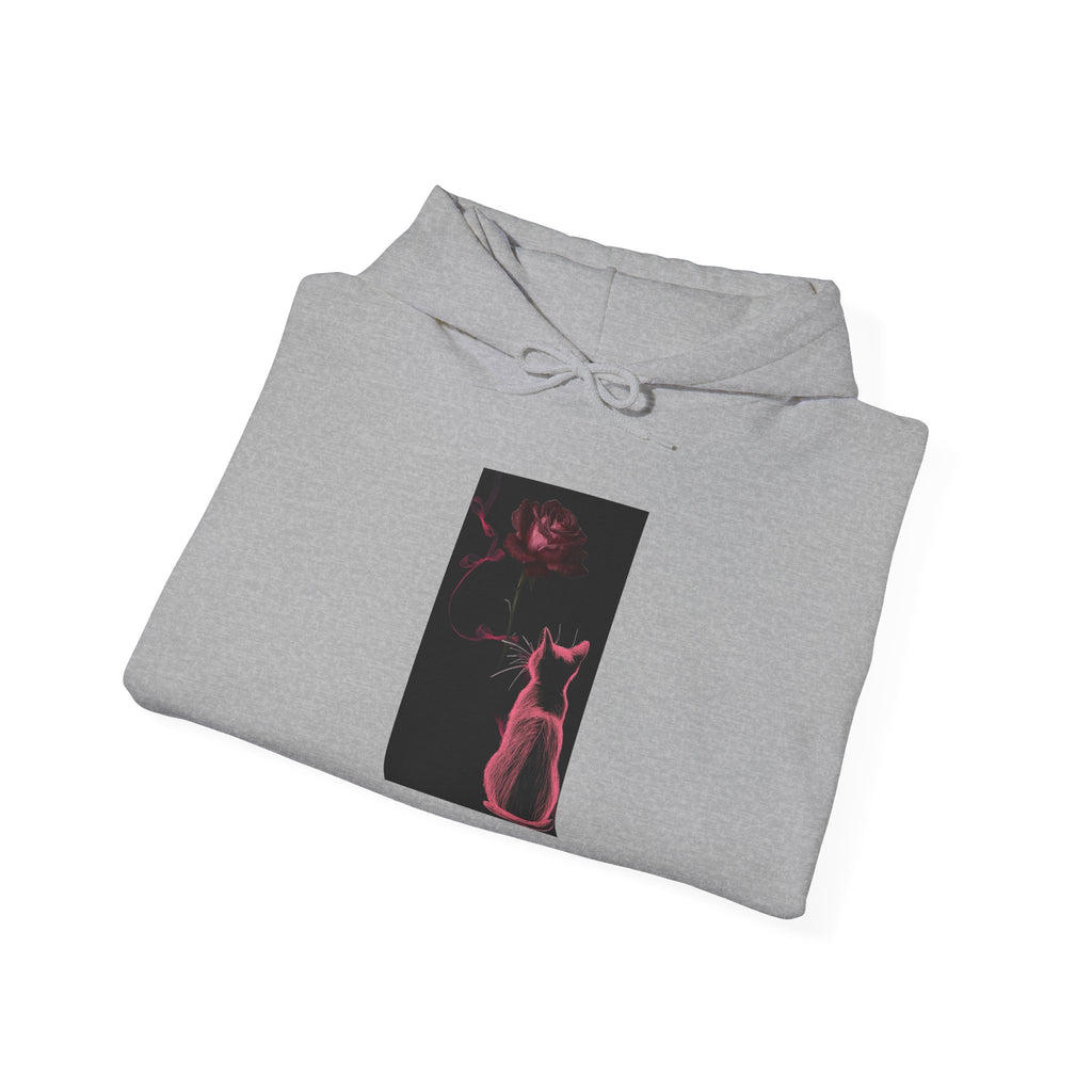 Cat Moonlight Hoodie — Neon Pink Cat Silhouette Sweatshirt
