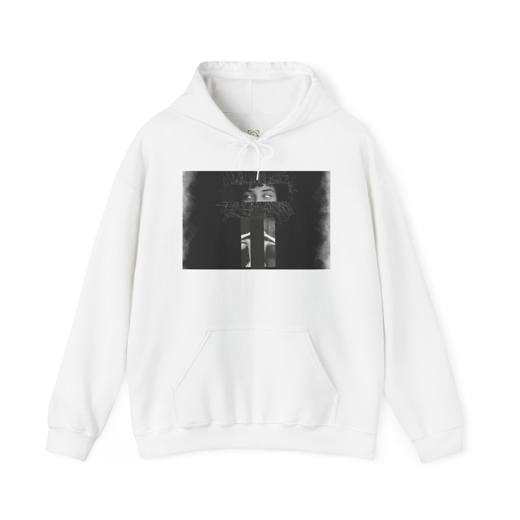 Mystic Window Hoodie — Gothic Portrait Smoke Graphic Hooded Sweatshirt