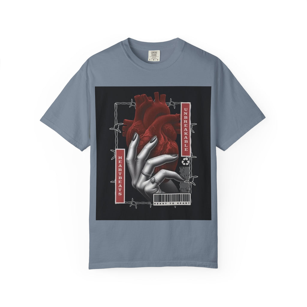Graphic Heart & Hand T‑Shirt — 'Heartbeat' Gothic Streetwear Tee