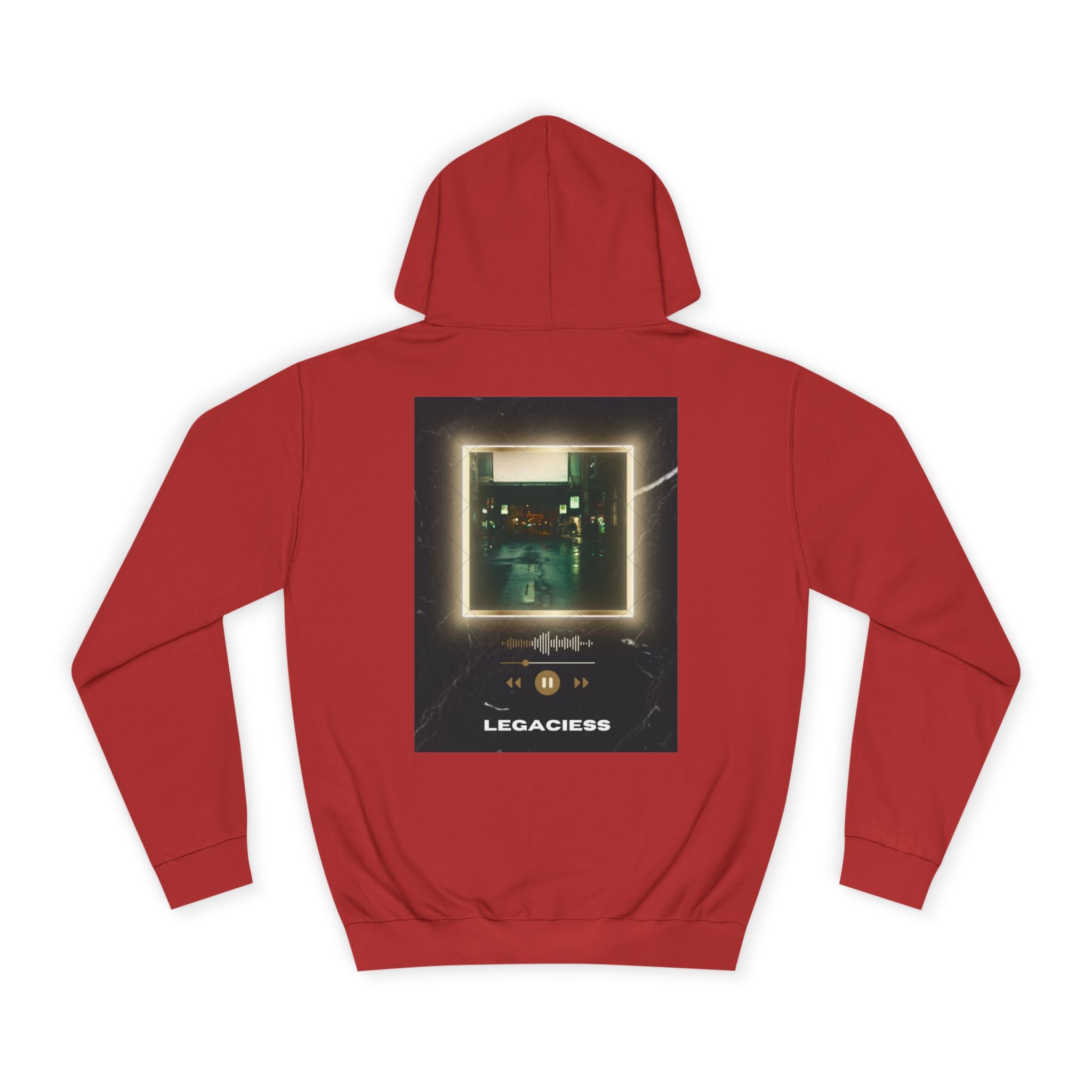 College Hoodie — Retro Neon Square Album Art Design