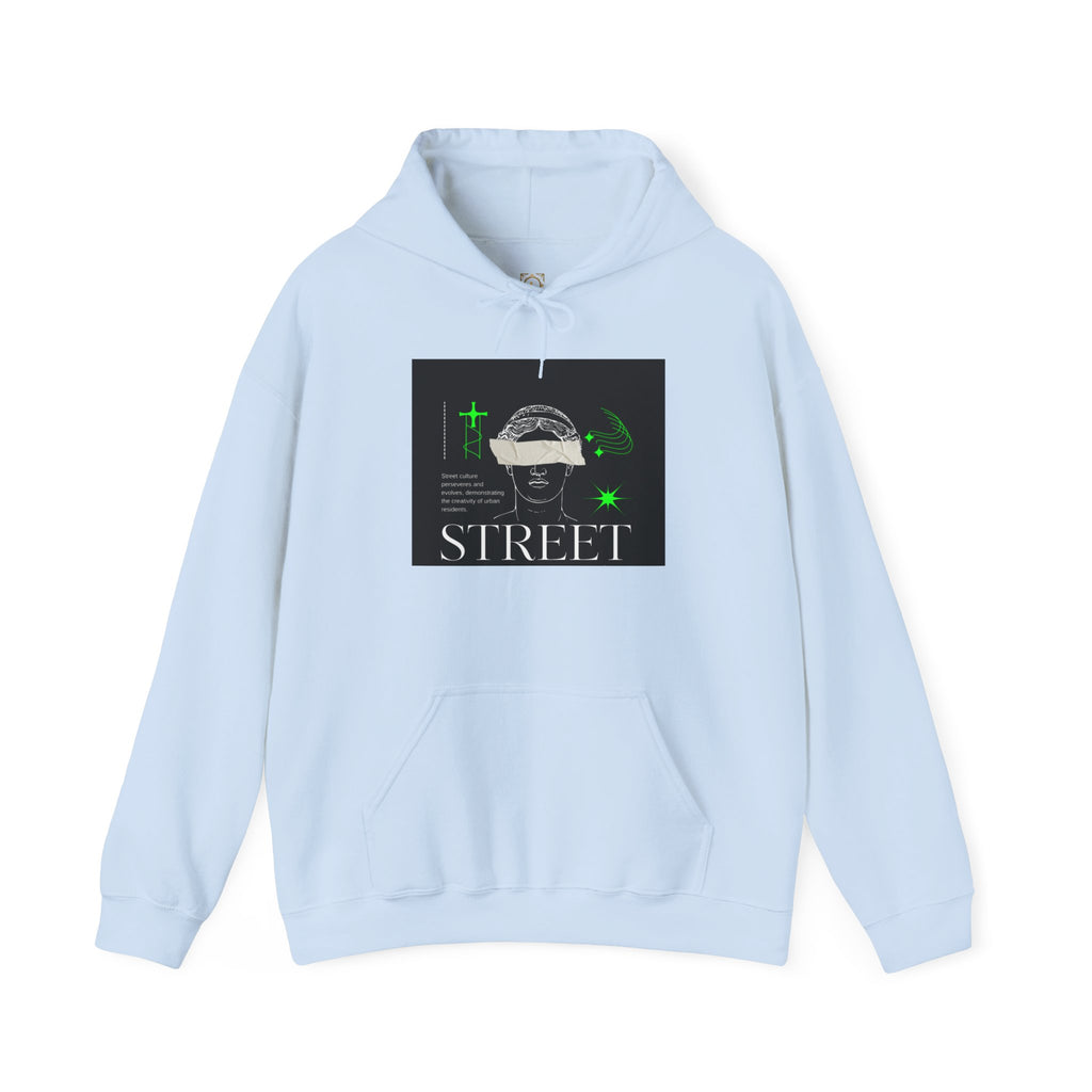 Street Culture Hoodie — Neon Green Graphic Urban Skull Sweatshirt