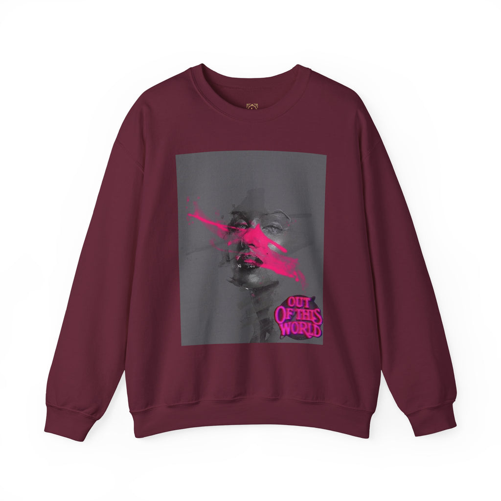 Graphic Sweatshirt — 'Out of This World' Neon Portrait Crewneck