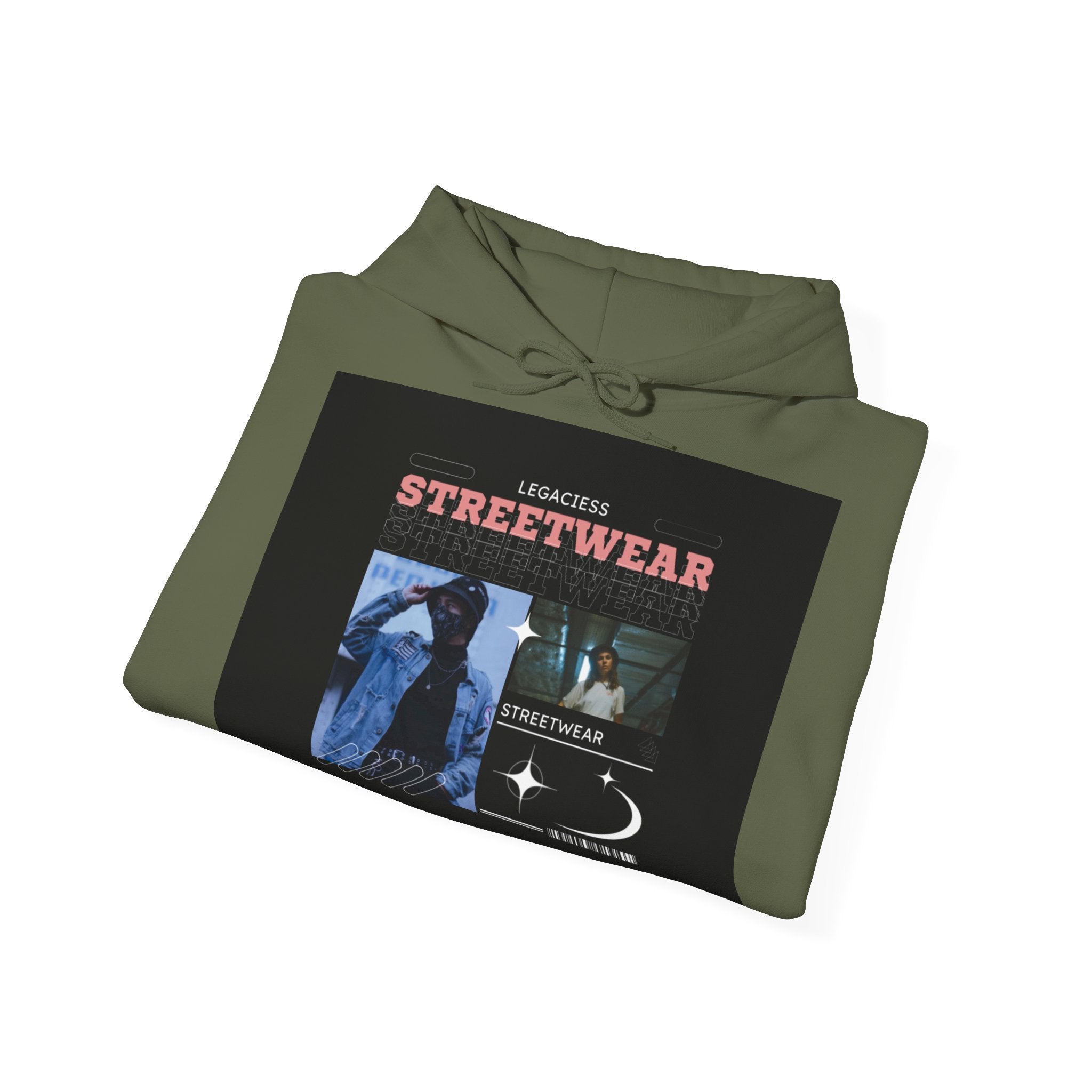 Streetwear Collage Hoodie — Retro Urban Graphic Sweatshirt