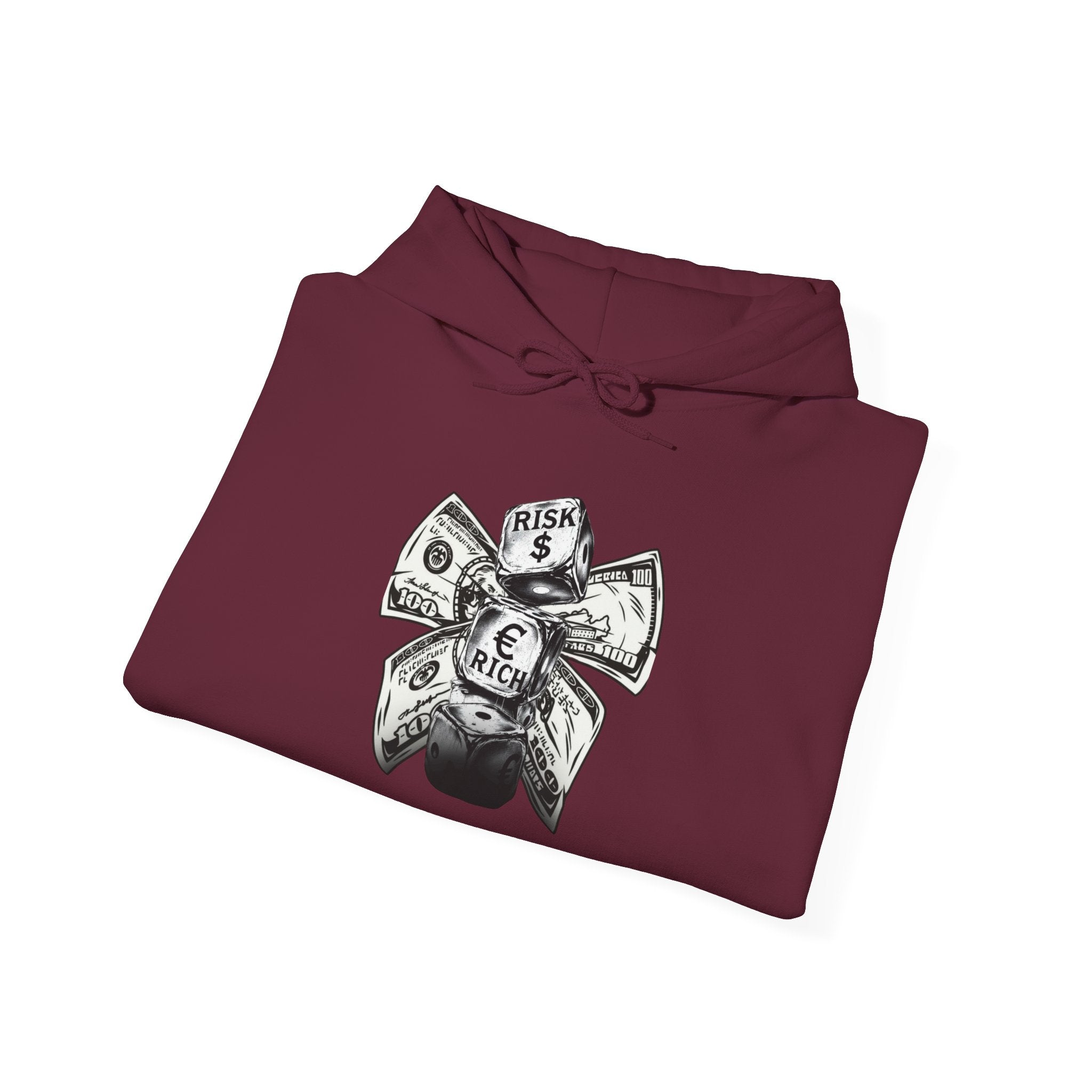 Money Bow Hoodie — Graphic Dollar Knot “Get Rich” Pullover