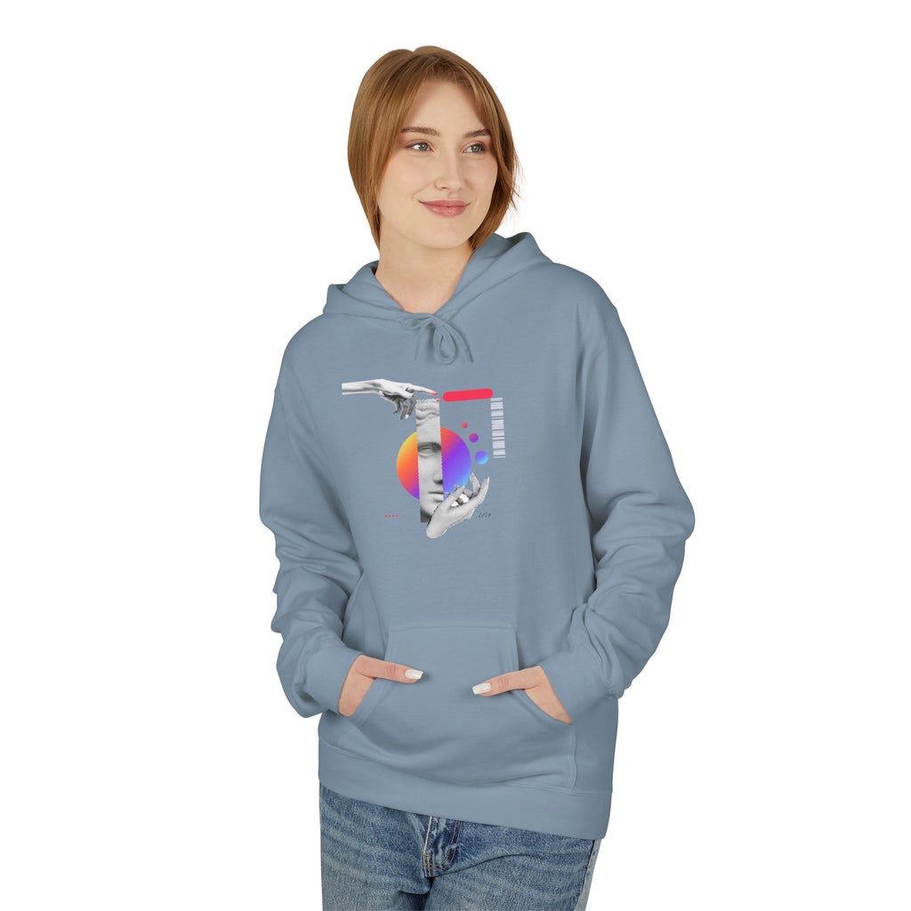 Hoodie — Abstract Hands & Gradient Orb Art Sweatshirt