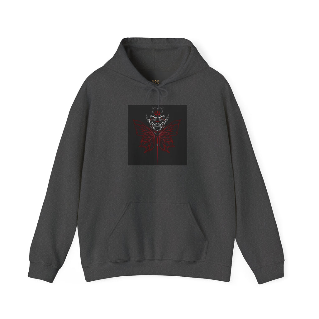 Demonic Butterfly Hoodie - Dark Gothic Skull Winged Design
