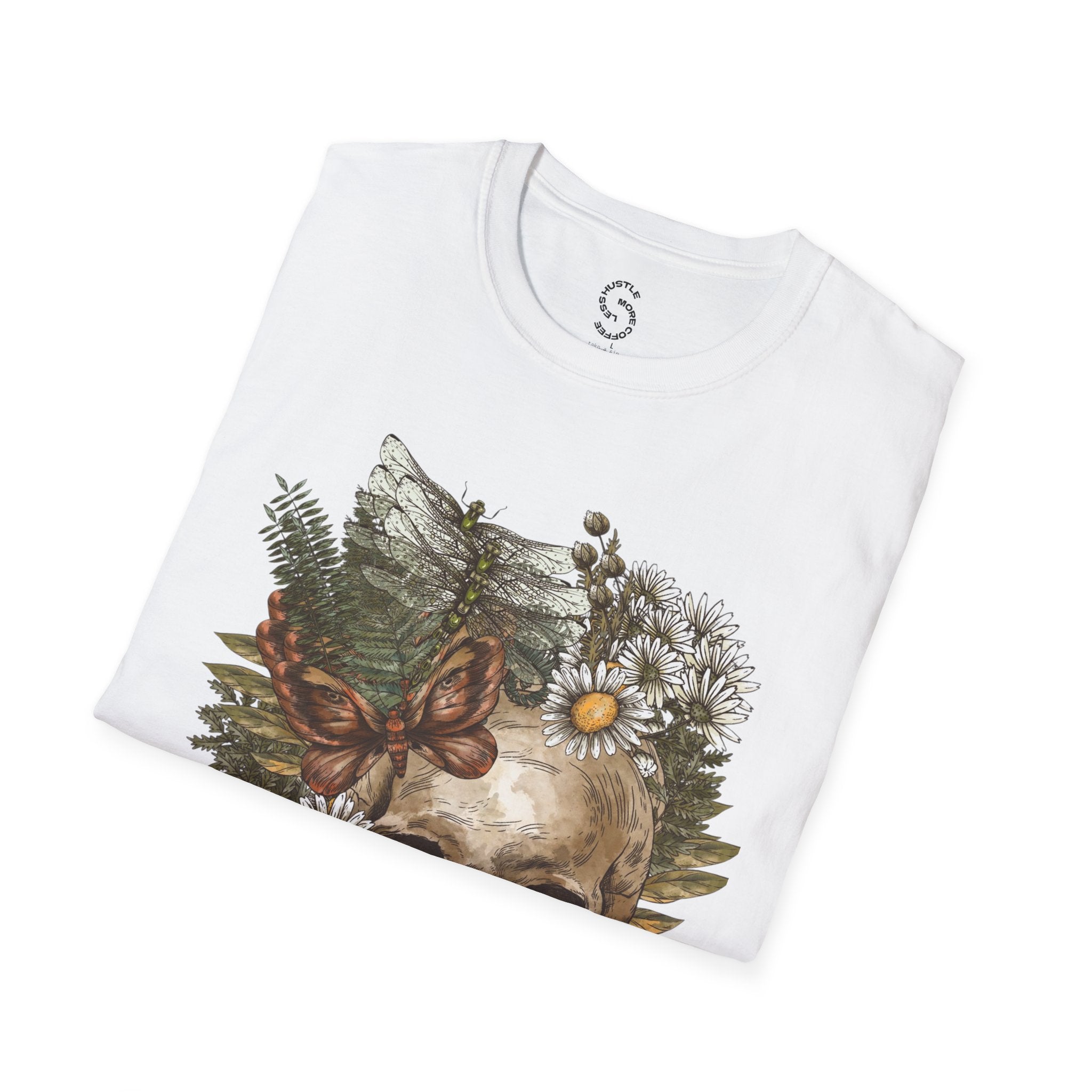Skull & Daisies Graphic T-Shirt — Botanical Skull Floral Tee