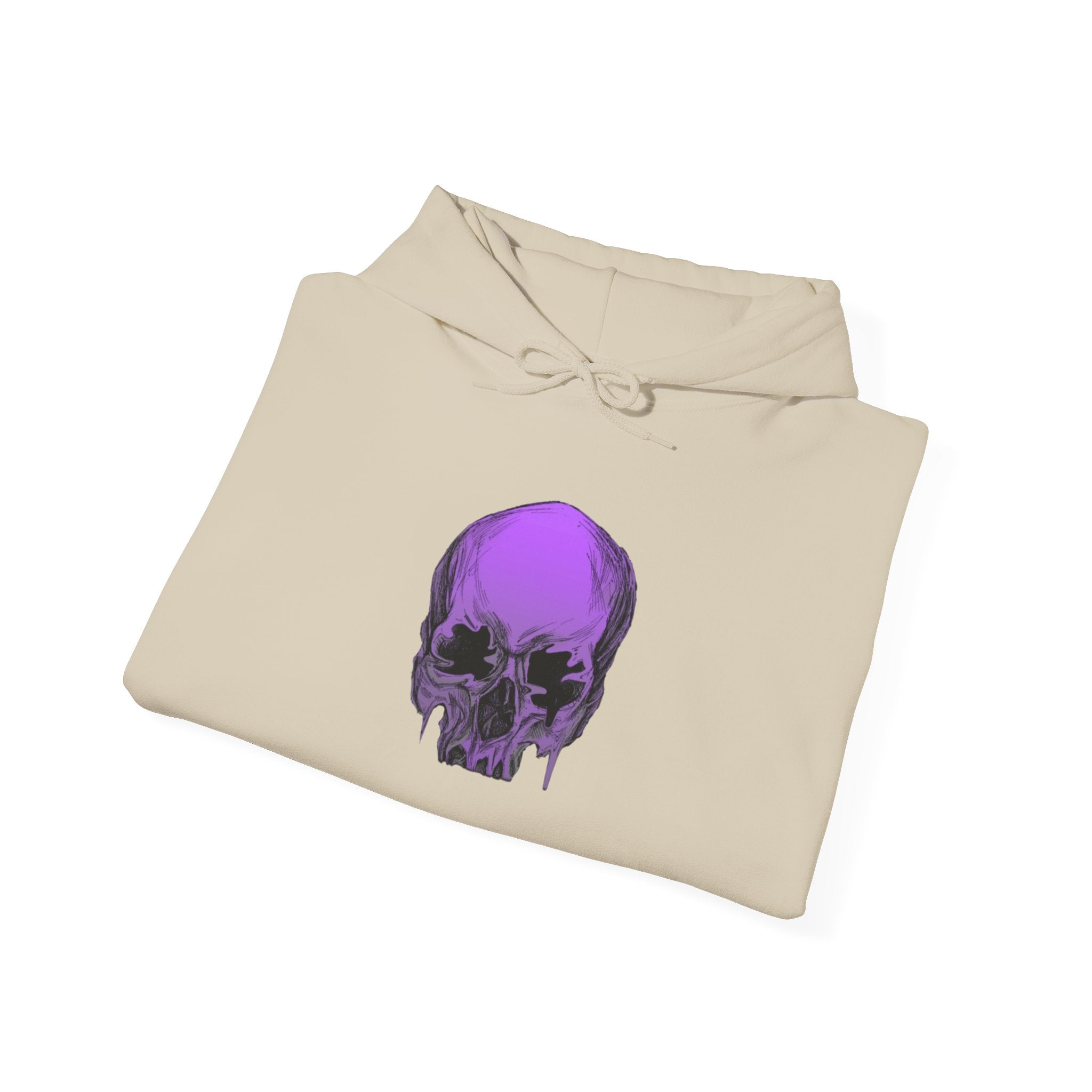 Purple Drip Skull Hoodie — Gothic Streetwear Pullover