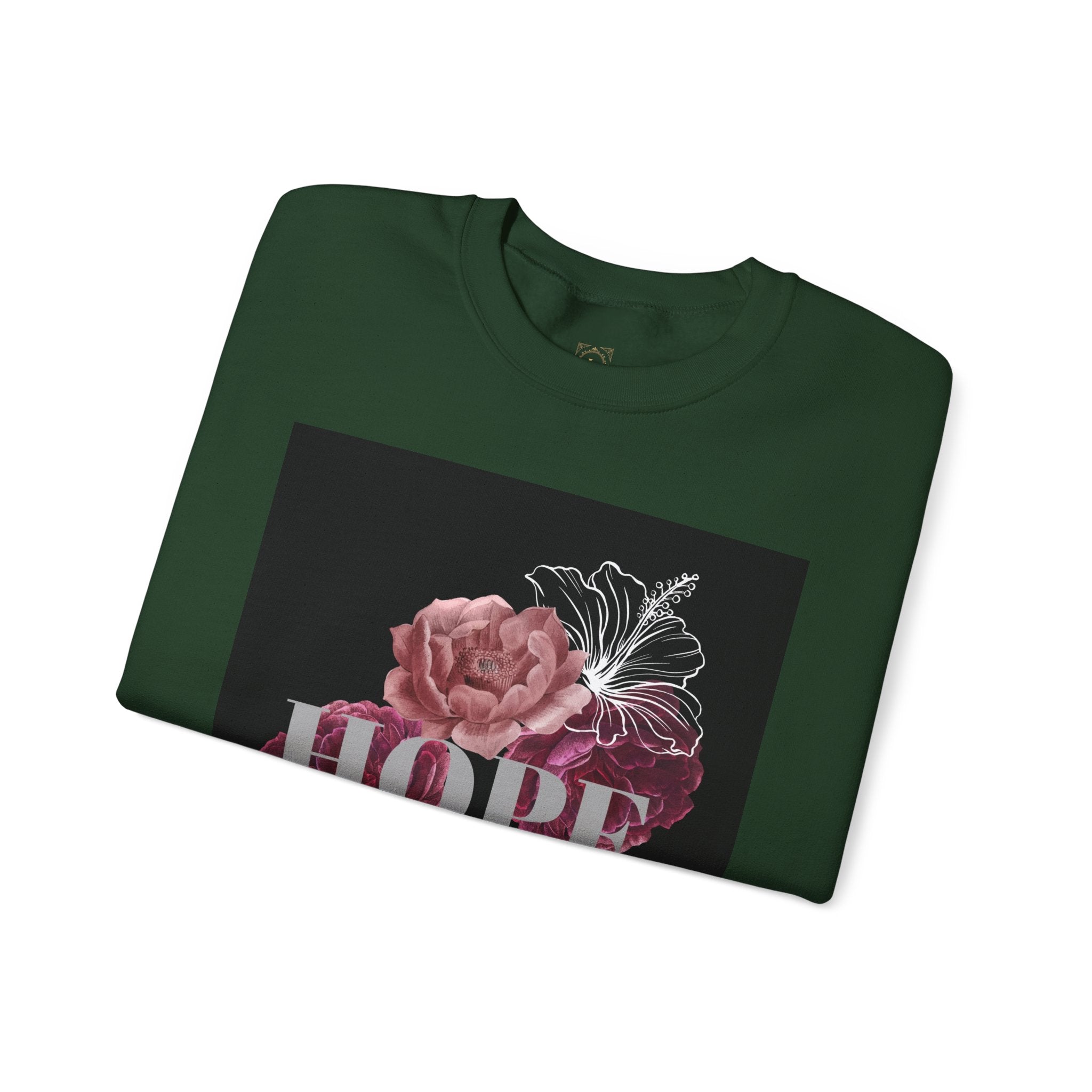 Hope Floral Crewneck Sweatshirt — 'HOPE' Vintage Rose Graphic