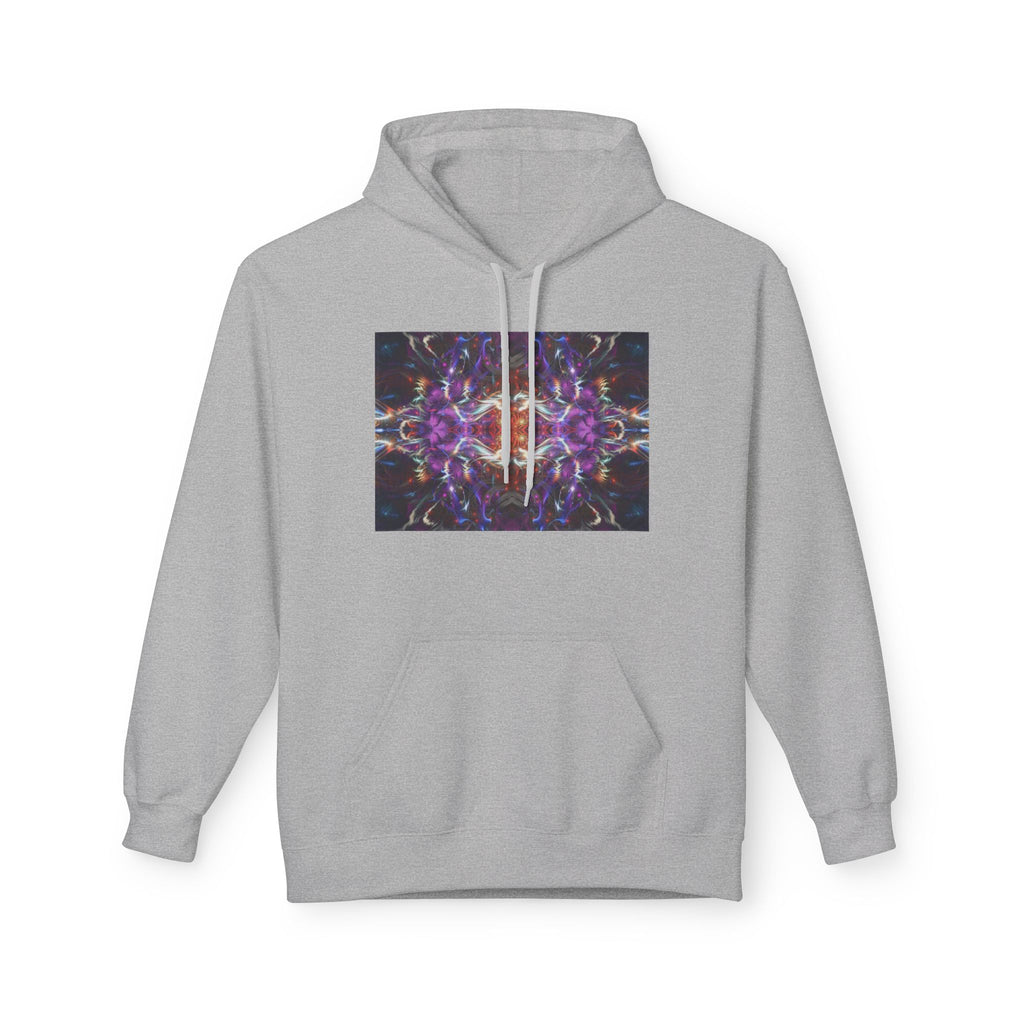 Kaleidoscope Neon Abstract Hoodie — Psychedelic Symmetry Graphic Sweatshirt