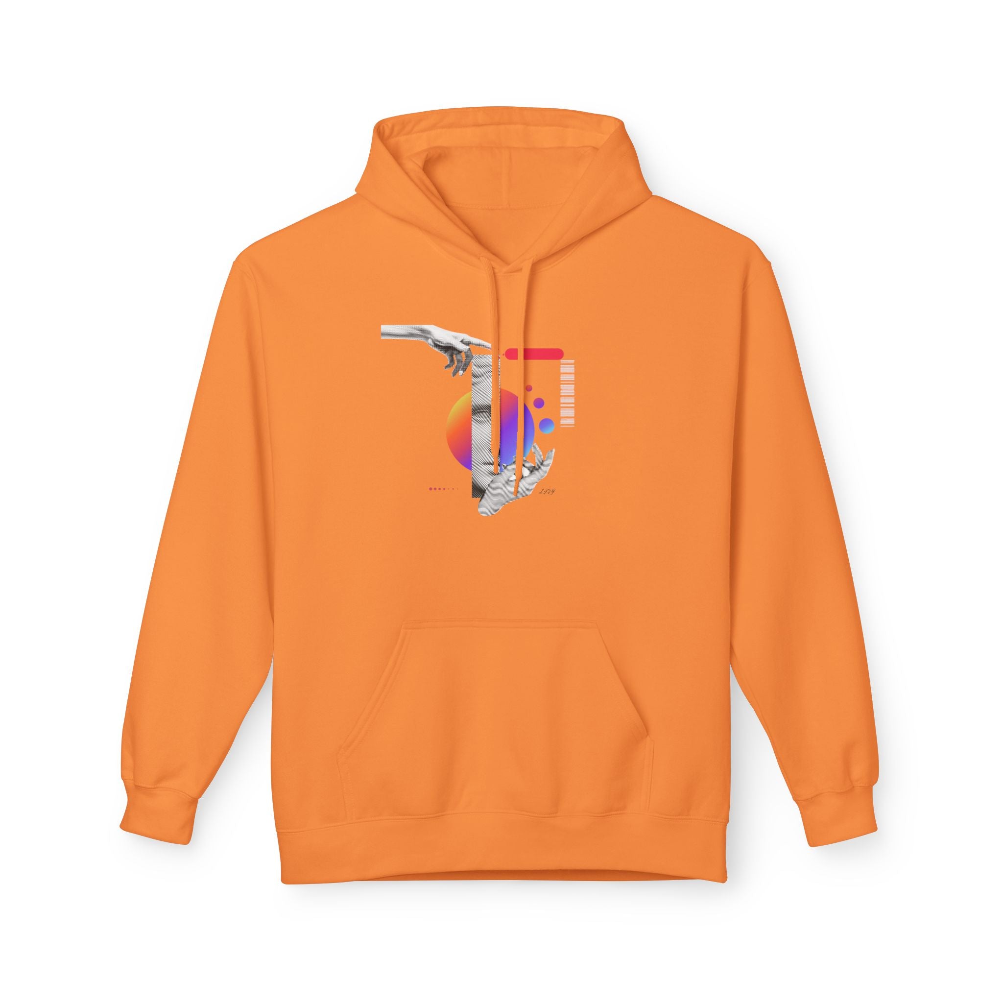 Hoodie — Abstract Hands & Gradient Orb Art Sweatshirt