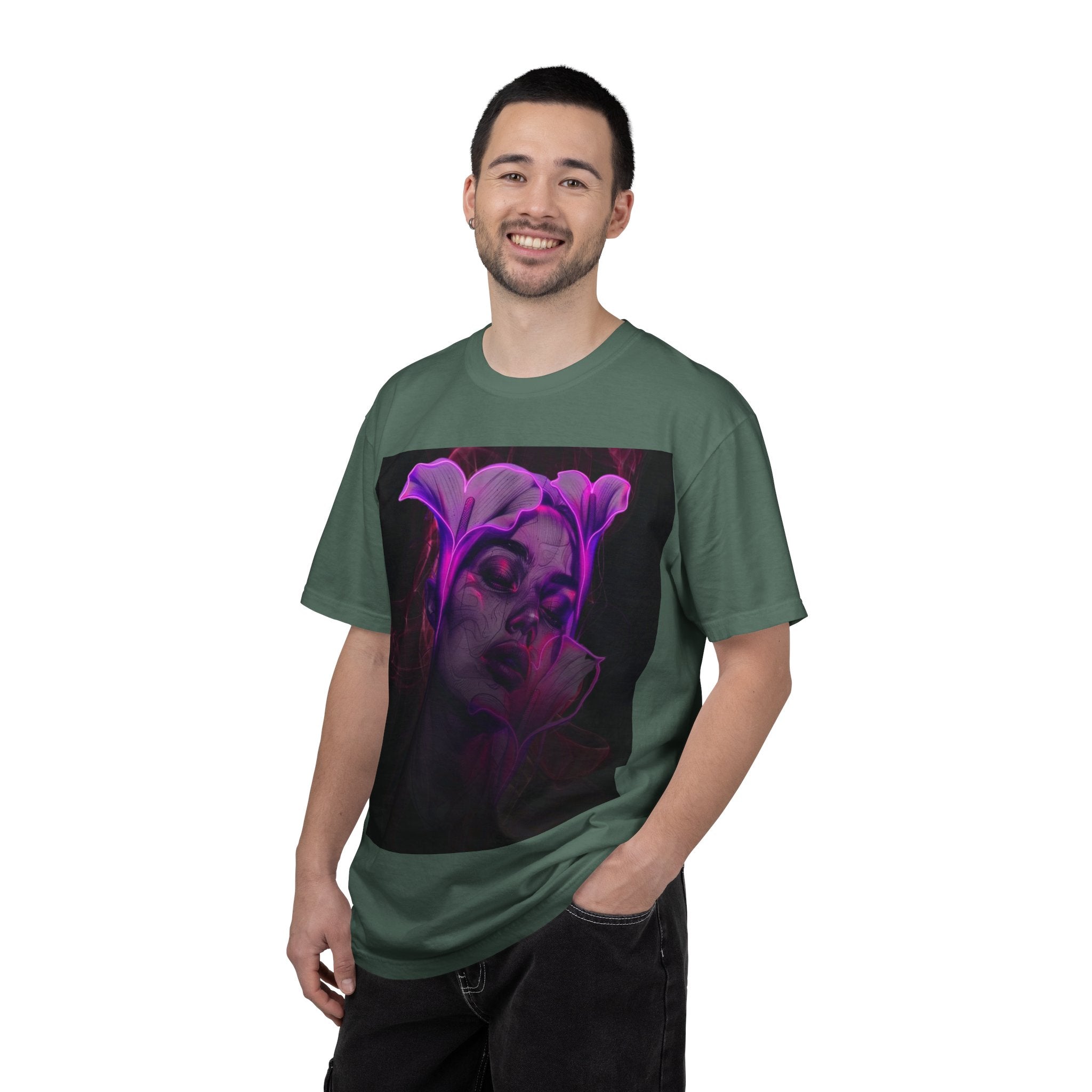 Mystic Purple Portrait T‑Shirt — Legaciess Logo Back