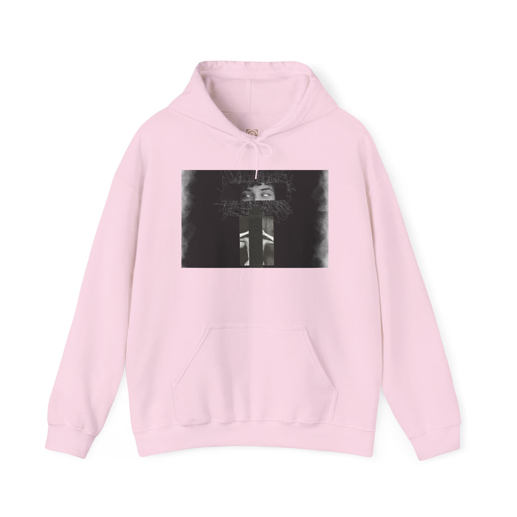 Mystic Window Hoodie — Gothic Portrait Smoke Graphic Hooded Sweatshirt