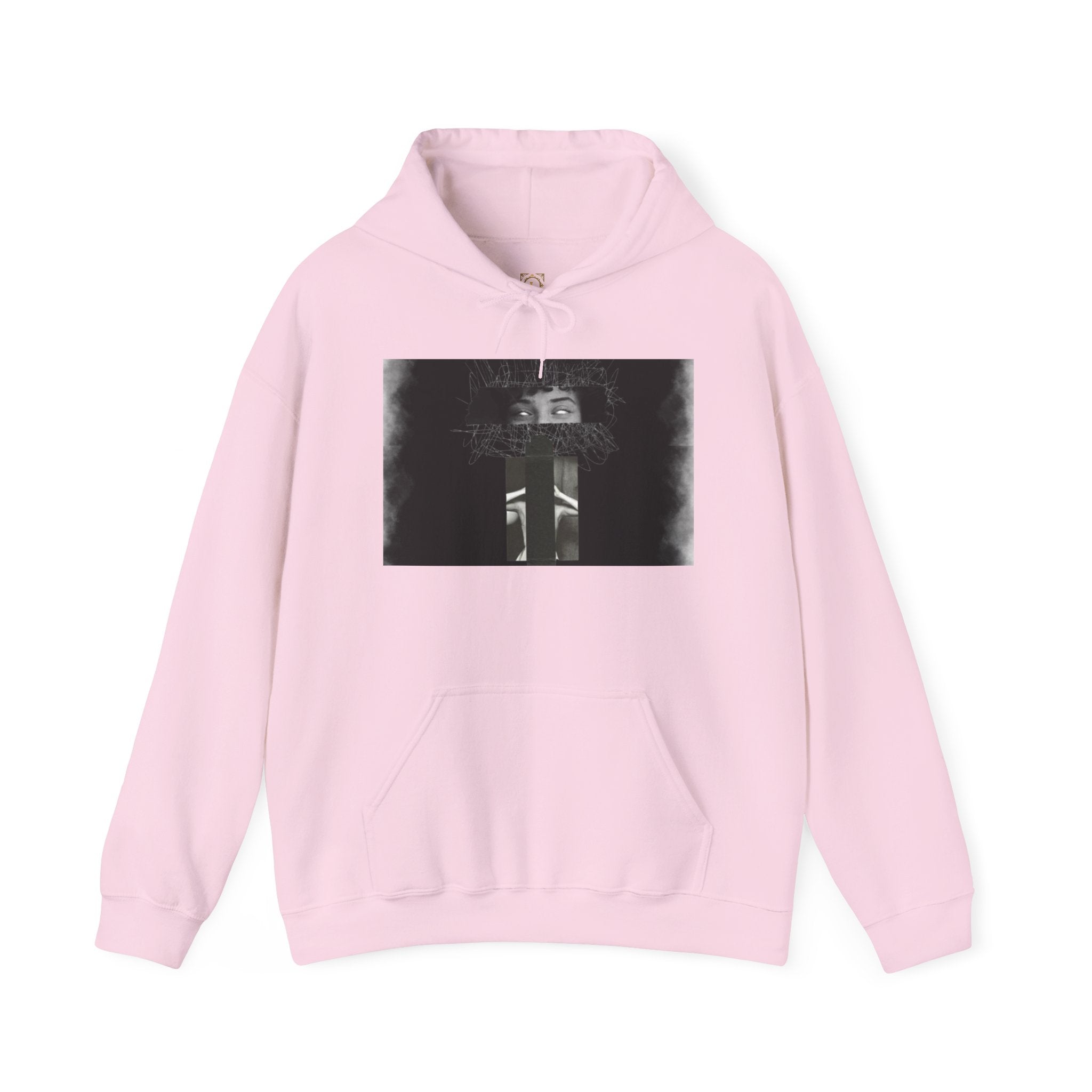 Mystic Window Hoodie — Gothic Portrait Smoke Graphic Hooded Sweatshirt