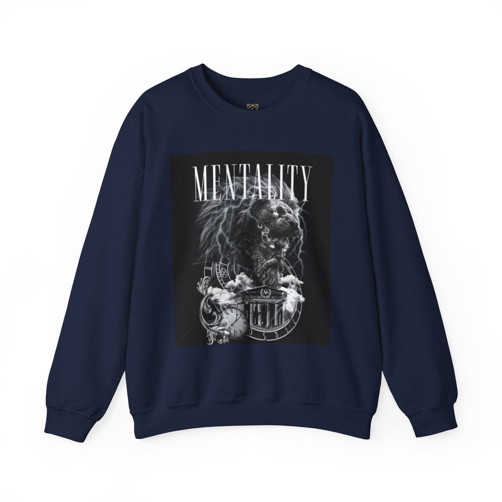 Crewneck Sweatshirt — 'MENTALITY' Lion Graphic | LEGACiESS Back Logo