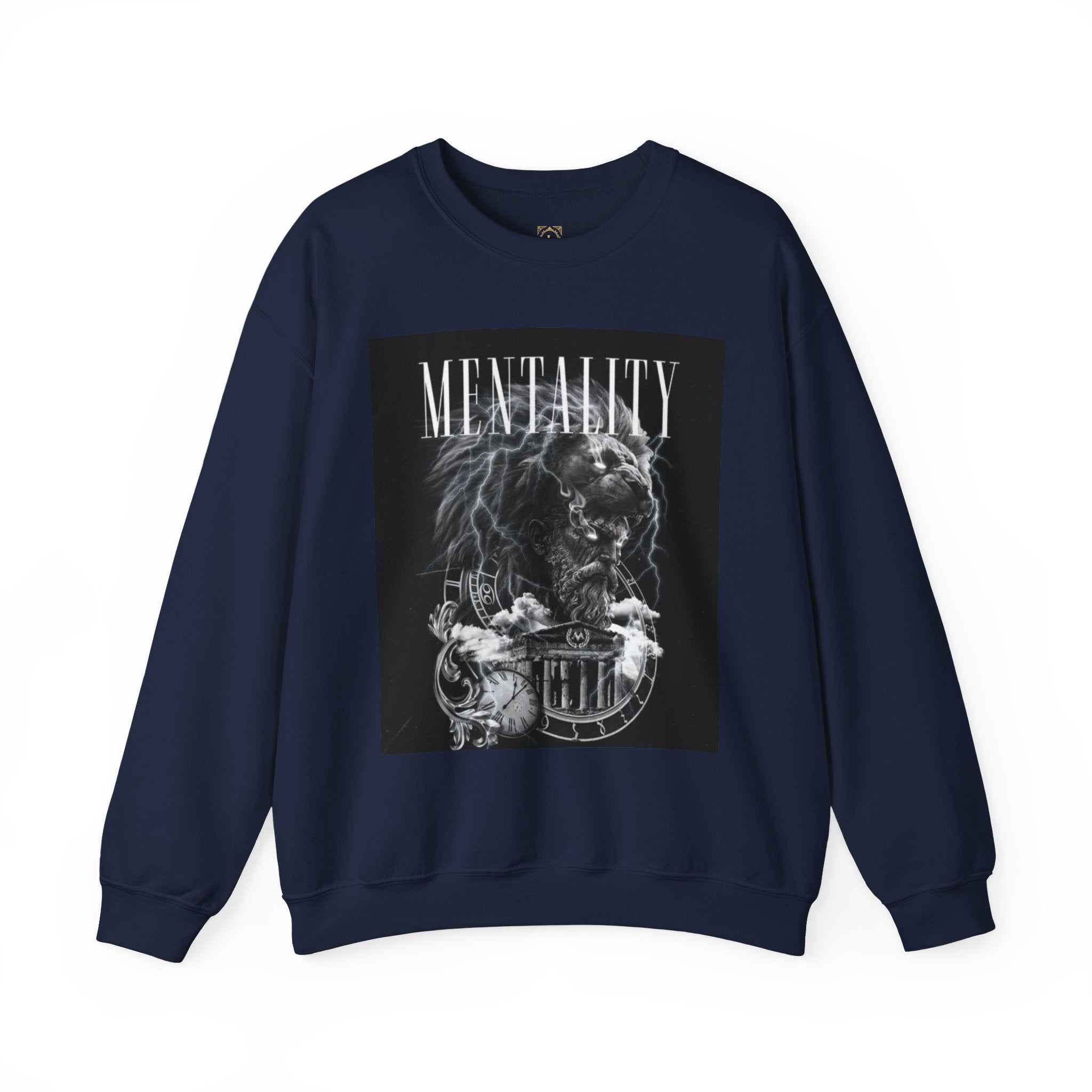 Crewneck Sweatshirt — 'MENTALITY' Lion Graphic | LEGACiESS Back Logo