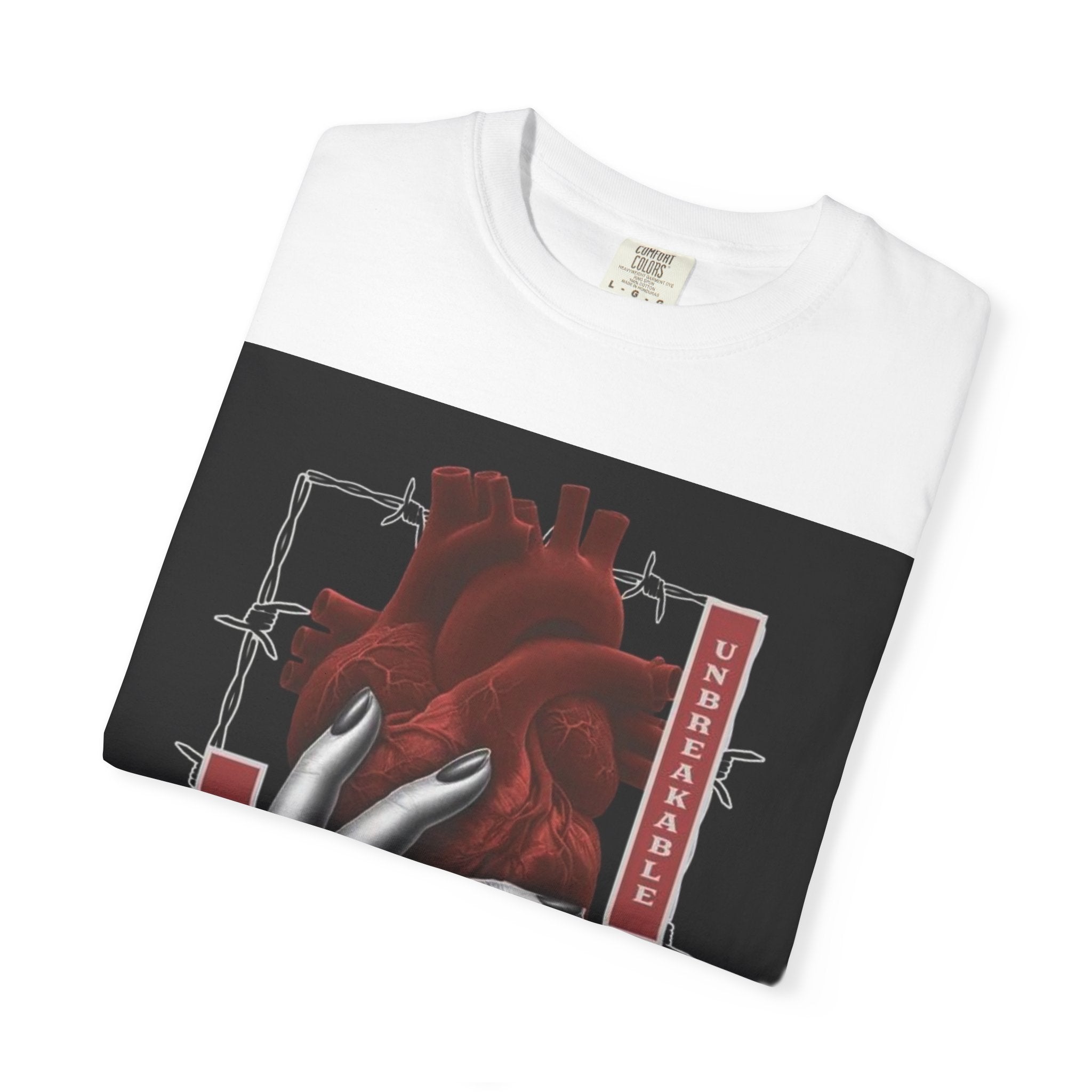 Graphic Heart & Hand T‑Shirt — 'Heartbeat' Gothic Streetwear Tee