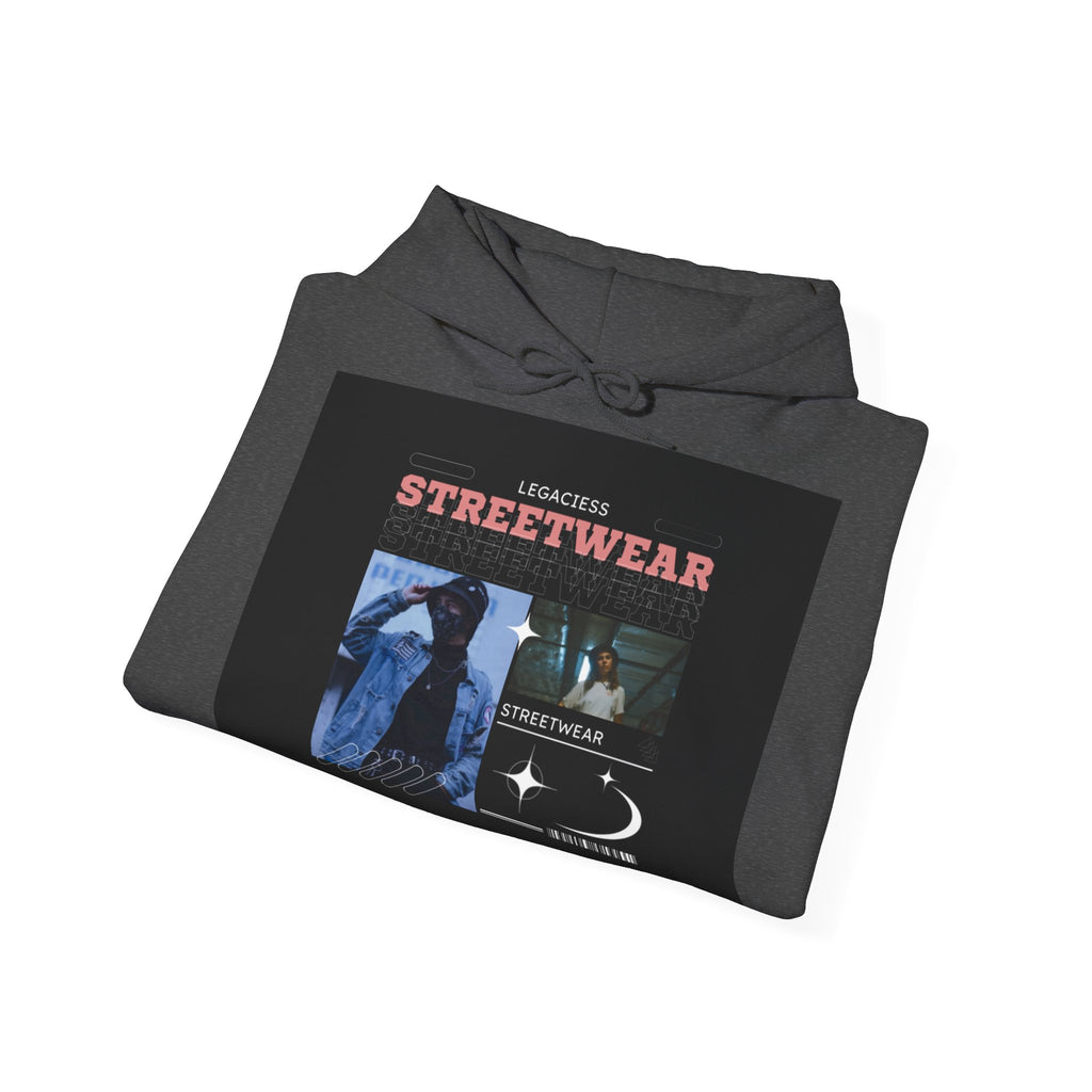 Streetwear Collage Hoodie — Retro Urban Graphic Sweatshirt