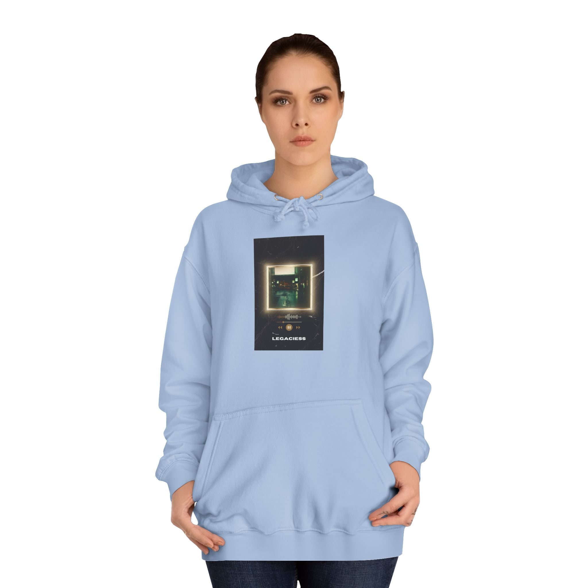 College Hoodie — Retro Neon Square Album Art Design