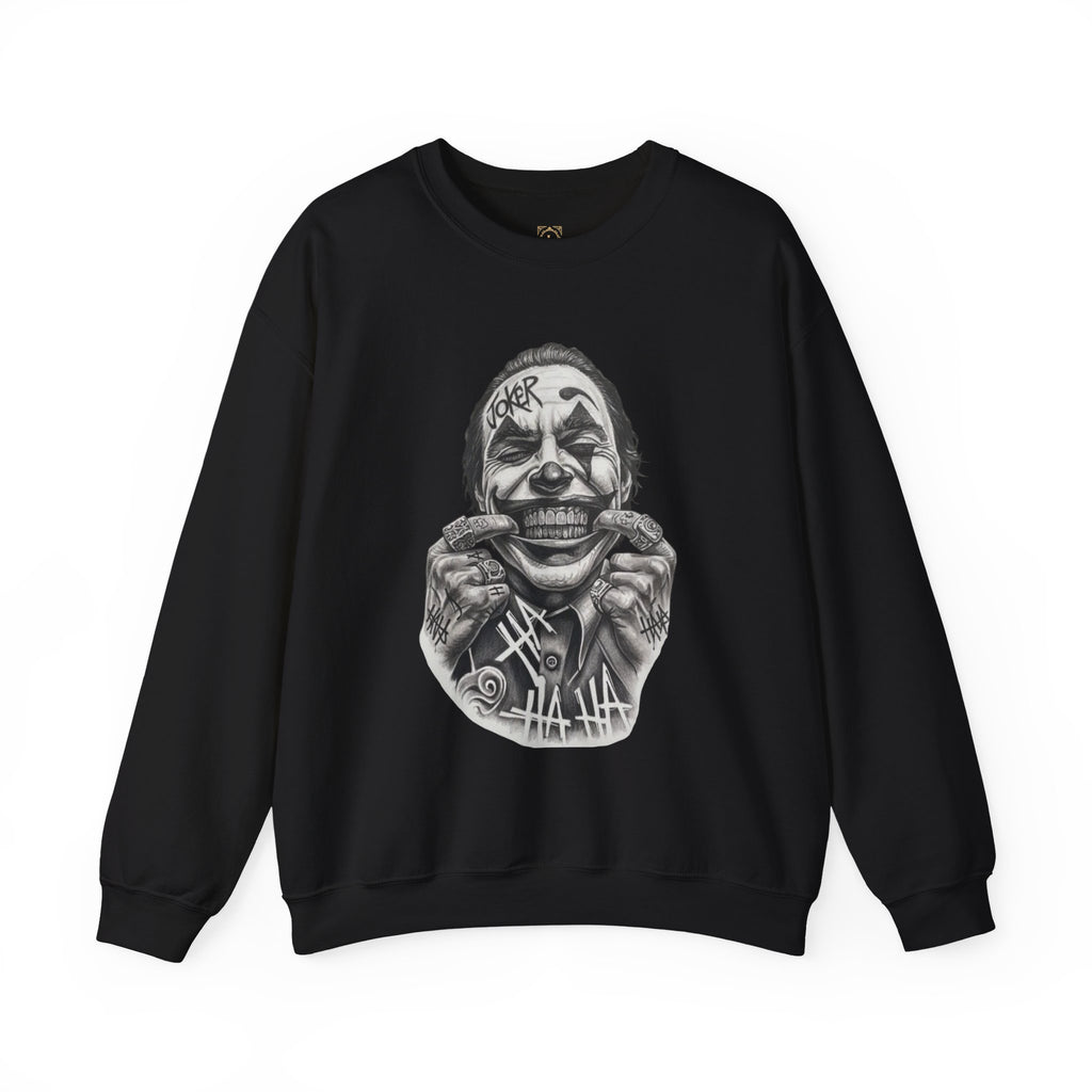 Joker Smile Crewneck Sweatshirt — Grinning Clown Graphic Pullover