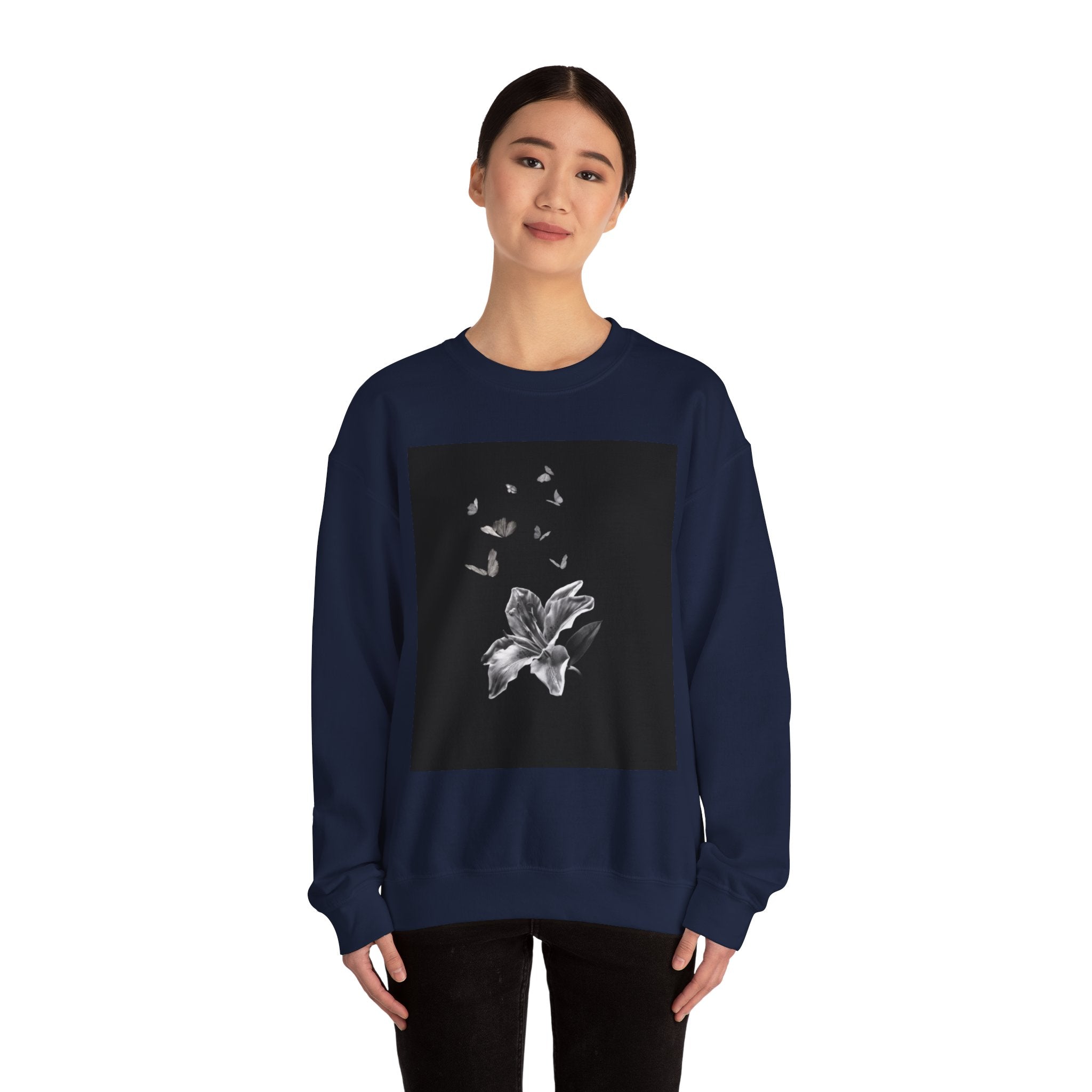 Floral Butterfly Crewneck Sweatshirt