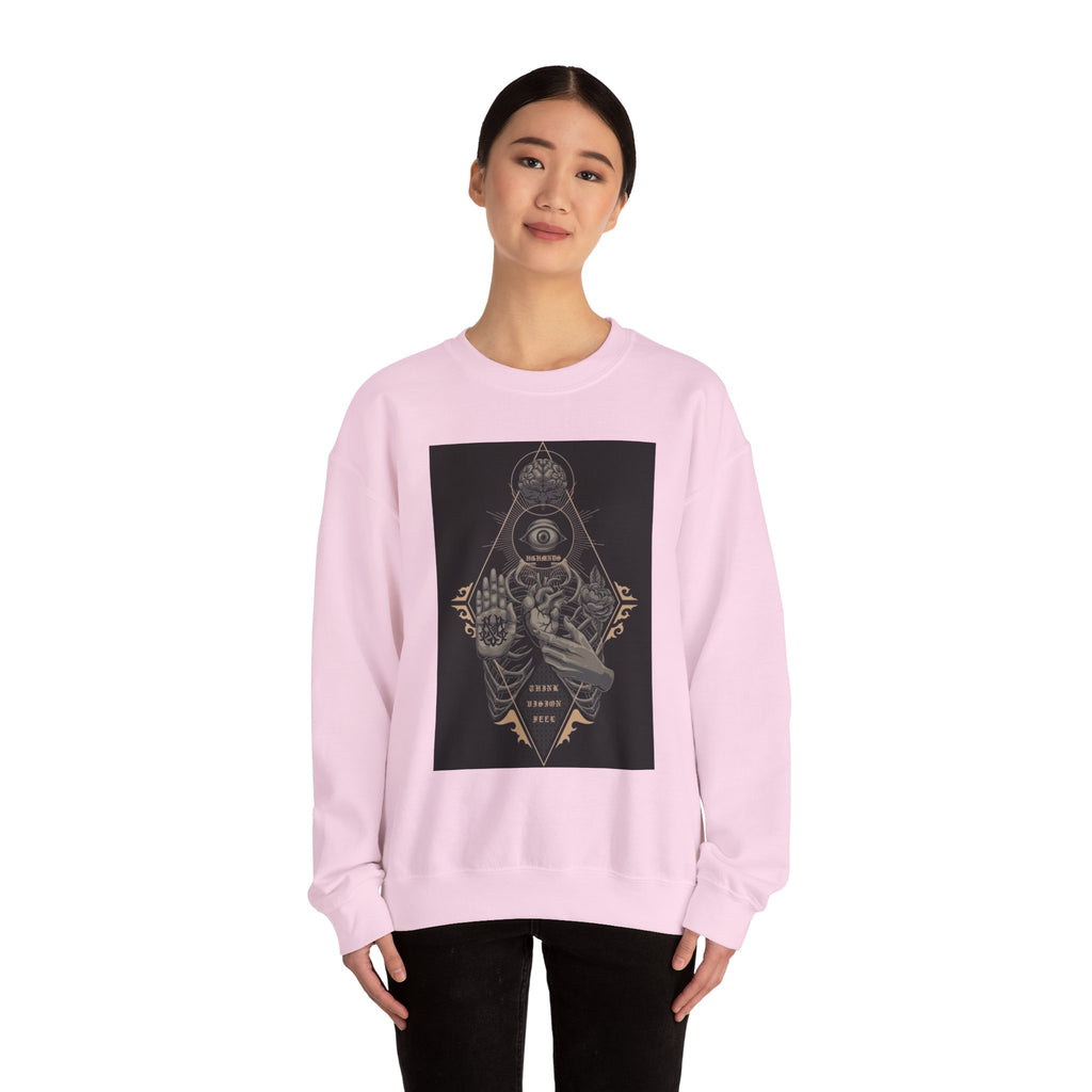 Crewneck Sweatshirt — Occult Skeleton Eye Graphic