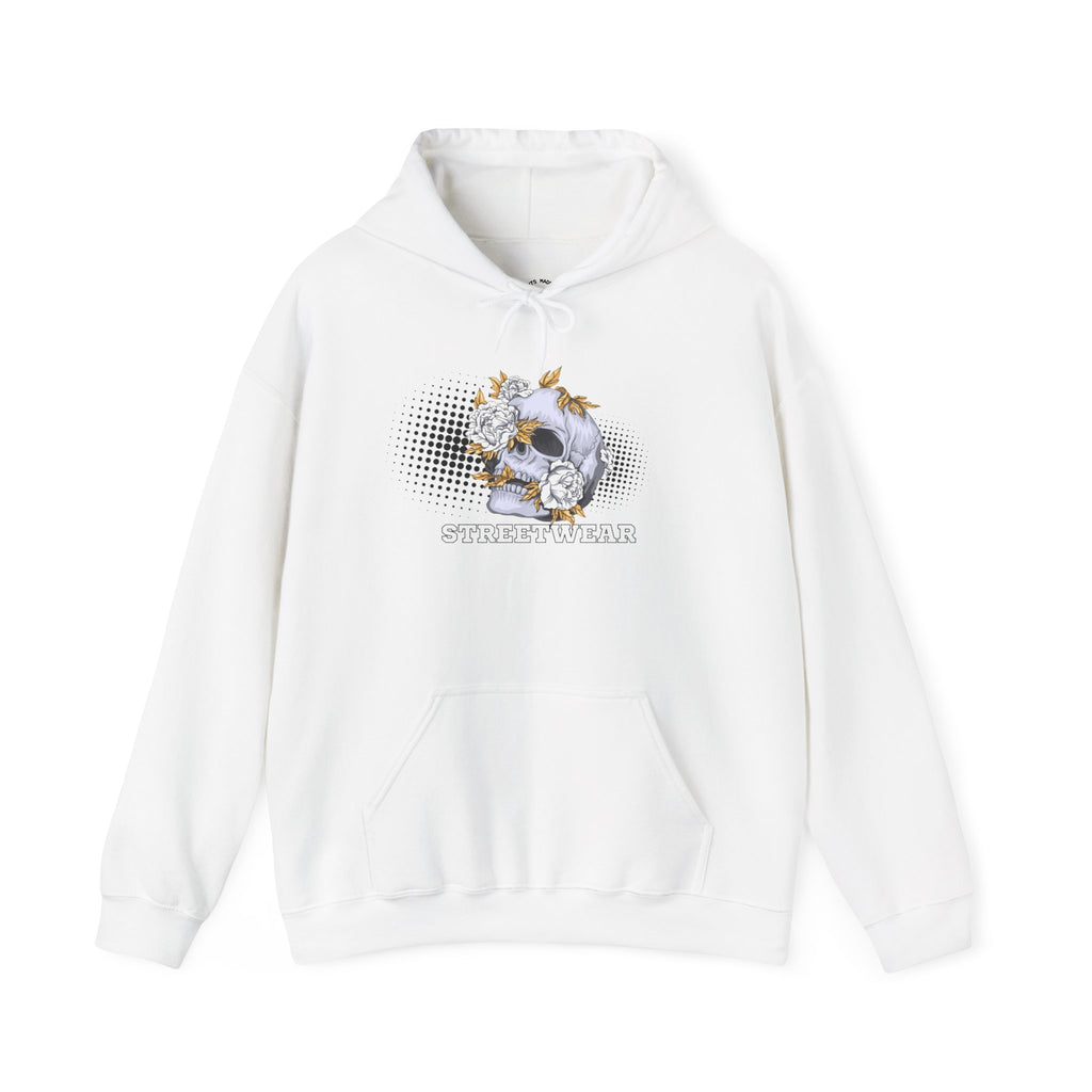 Floral Skull Hoodie — Vintage Botanical Skull Graphic Sweatshirt