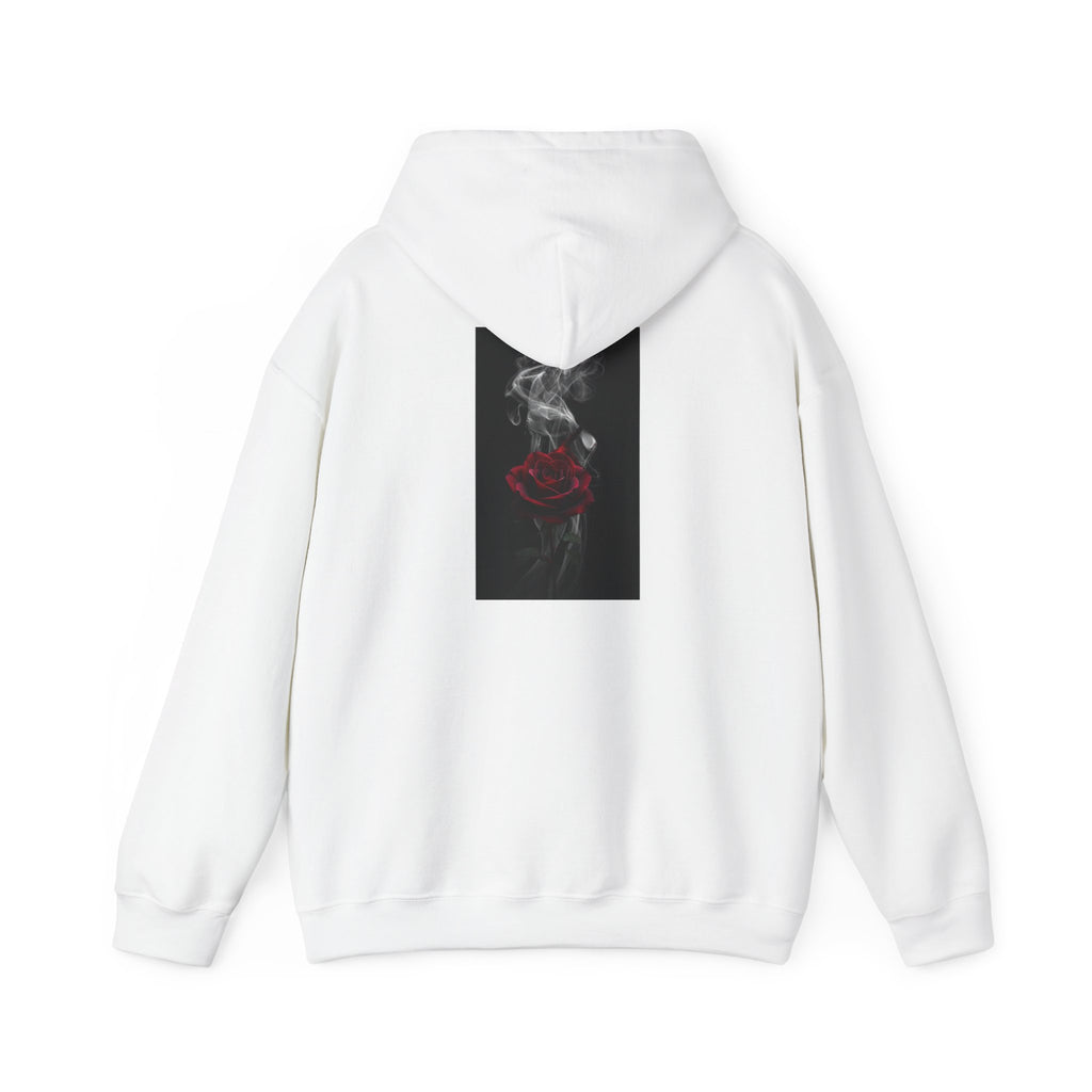 Smoky Red Rose Hoodie — Gothic Floral Hooded Sweatshirt