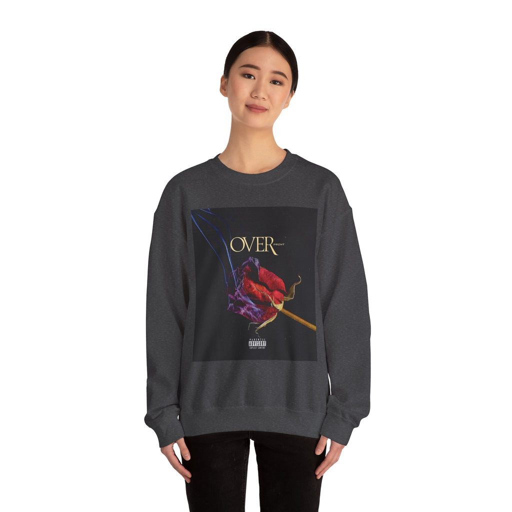 Crewneck Sweatshirt - "OVER" Rose Graphic with Legaciess Gold Logo