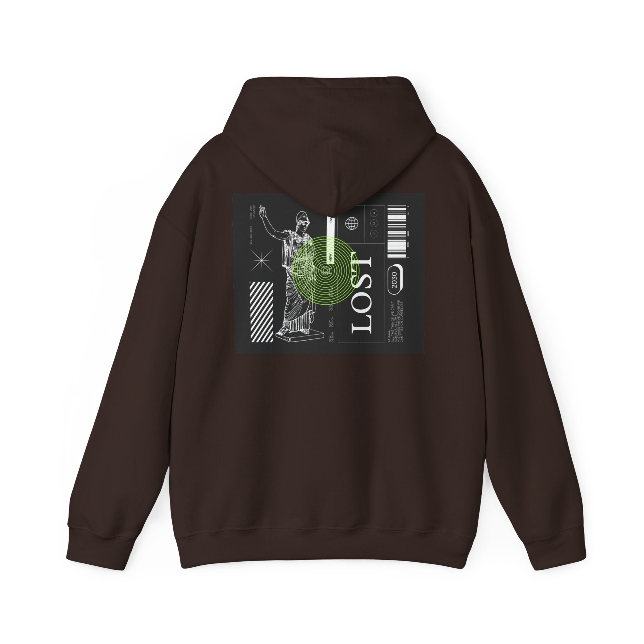Lost World Hoodie — Vaporwave Glitch Graphic Pullover